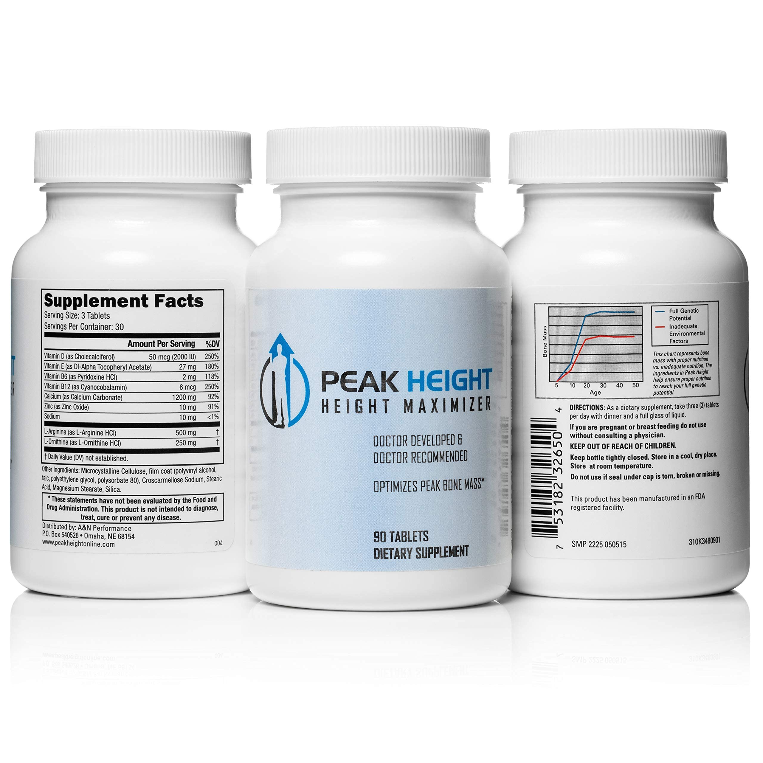 Peak Height Grow Taller Pill – 6 Month Supply (90 Tablets x6) – Doctor Recommended