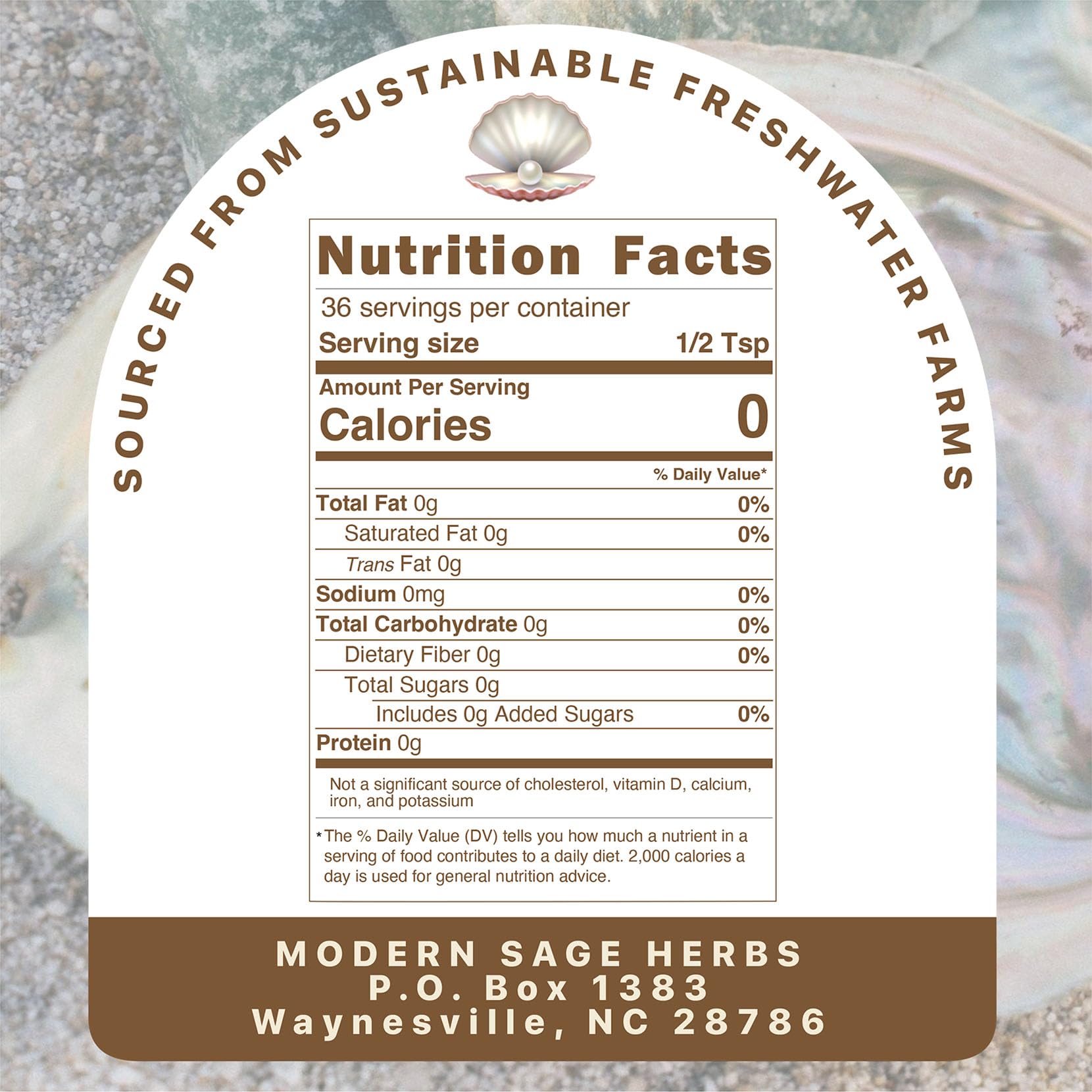 2.5oz Pure Pearl Powder 10:1 Extract – 36 Servings | Collagen & Anti-Aging | Modern Sage Herbs