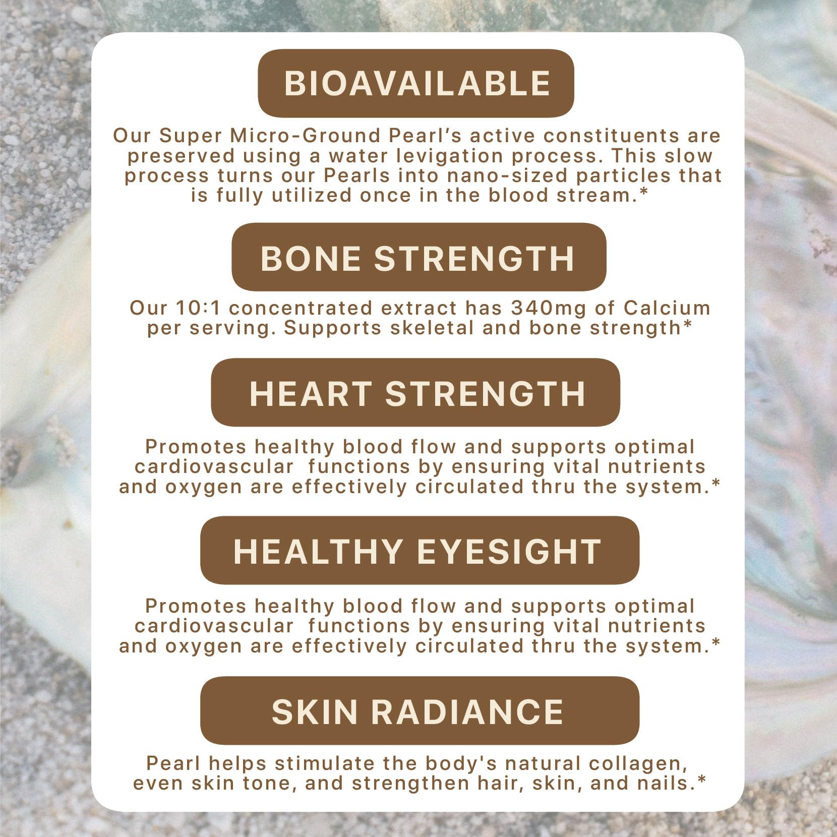 2.5oz Pure Pearl Powder 10:1 Extract – 36 Servings | Collagen & Anti-Aging | Modern Sage Herbs