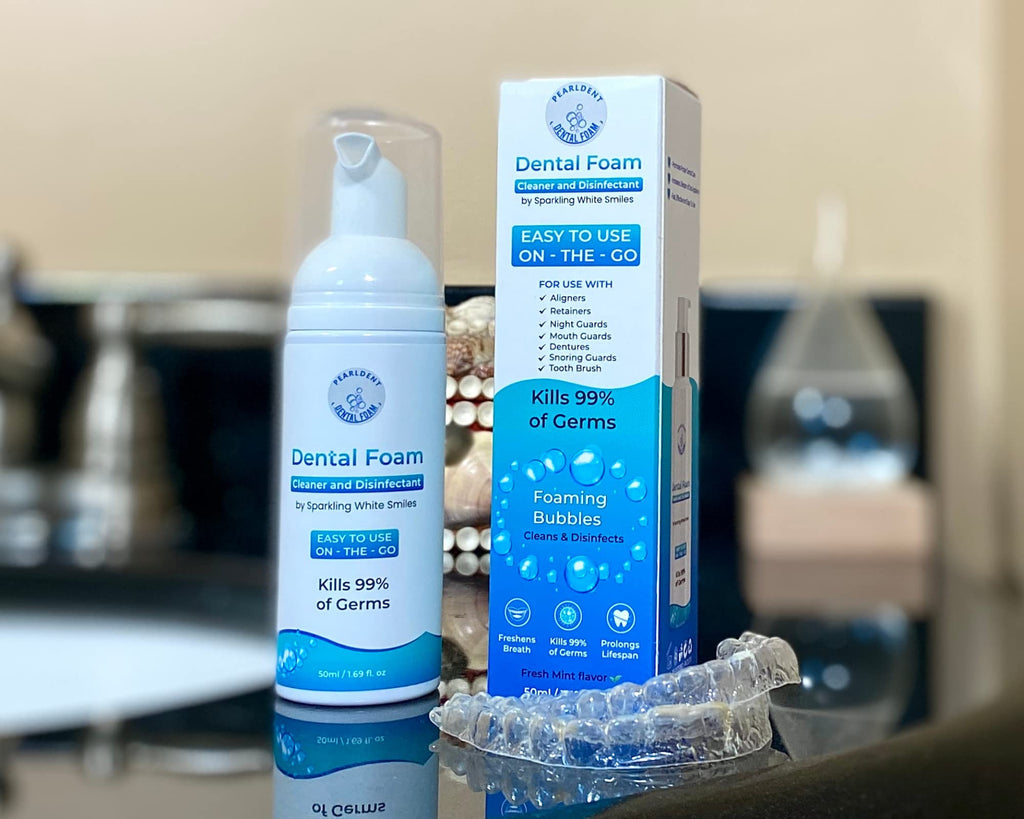 Pearldent Dental Foam – Cleans & Sterilizes Removable Aligners, Retainers & Mouth Guards | Up to 4 Months Supply