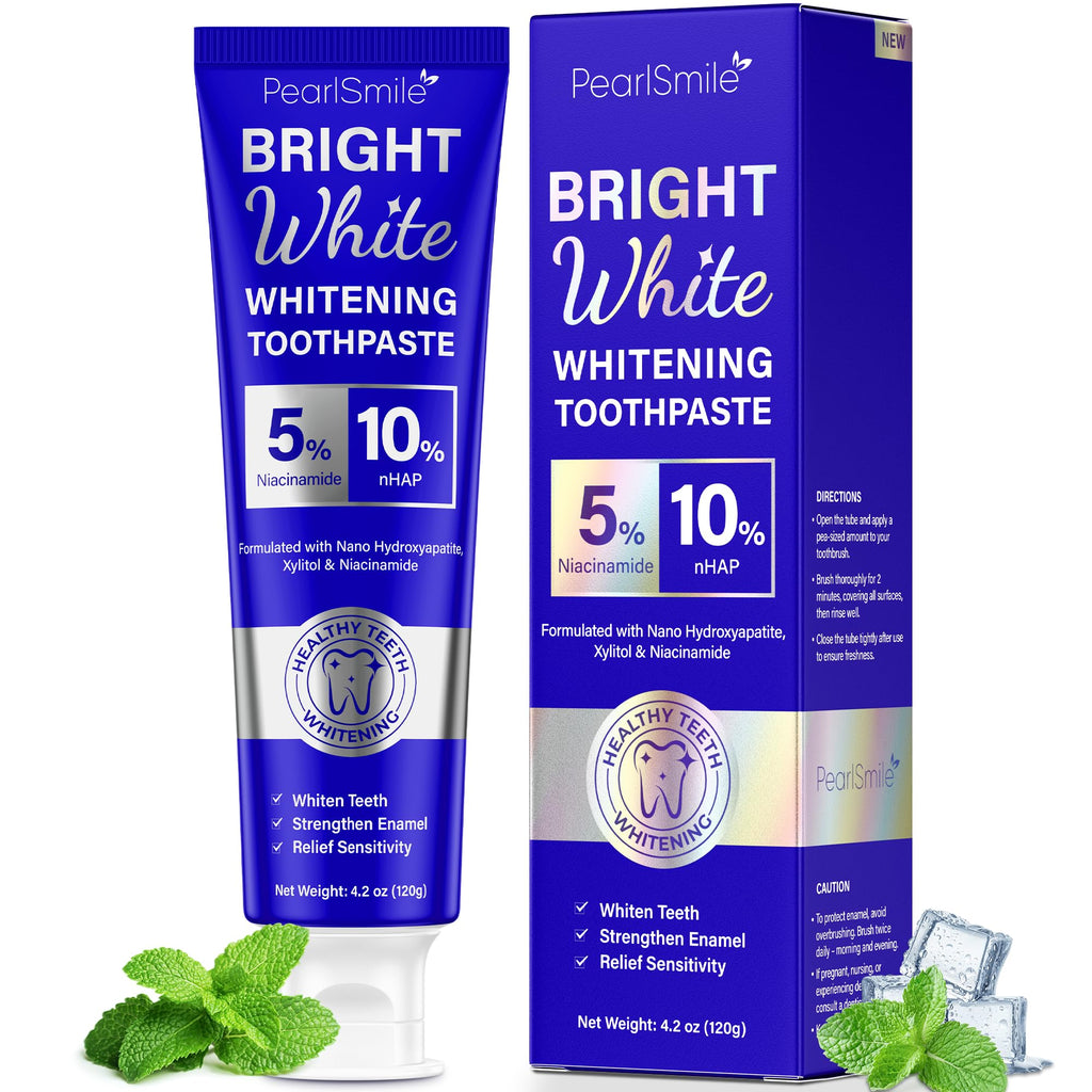 PearlSmile Niacinamide Hydroxyapatite Toothpaste – 10% nHAp, 5% Niacinamide, Fluoride-Free