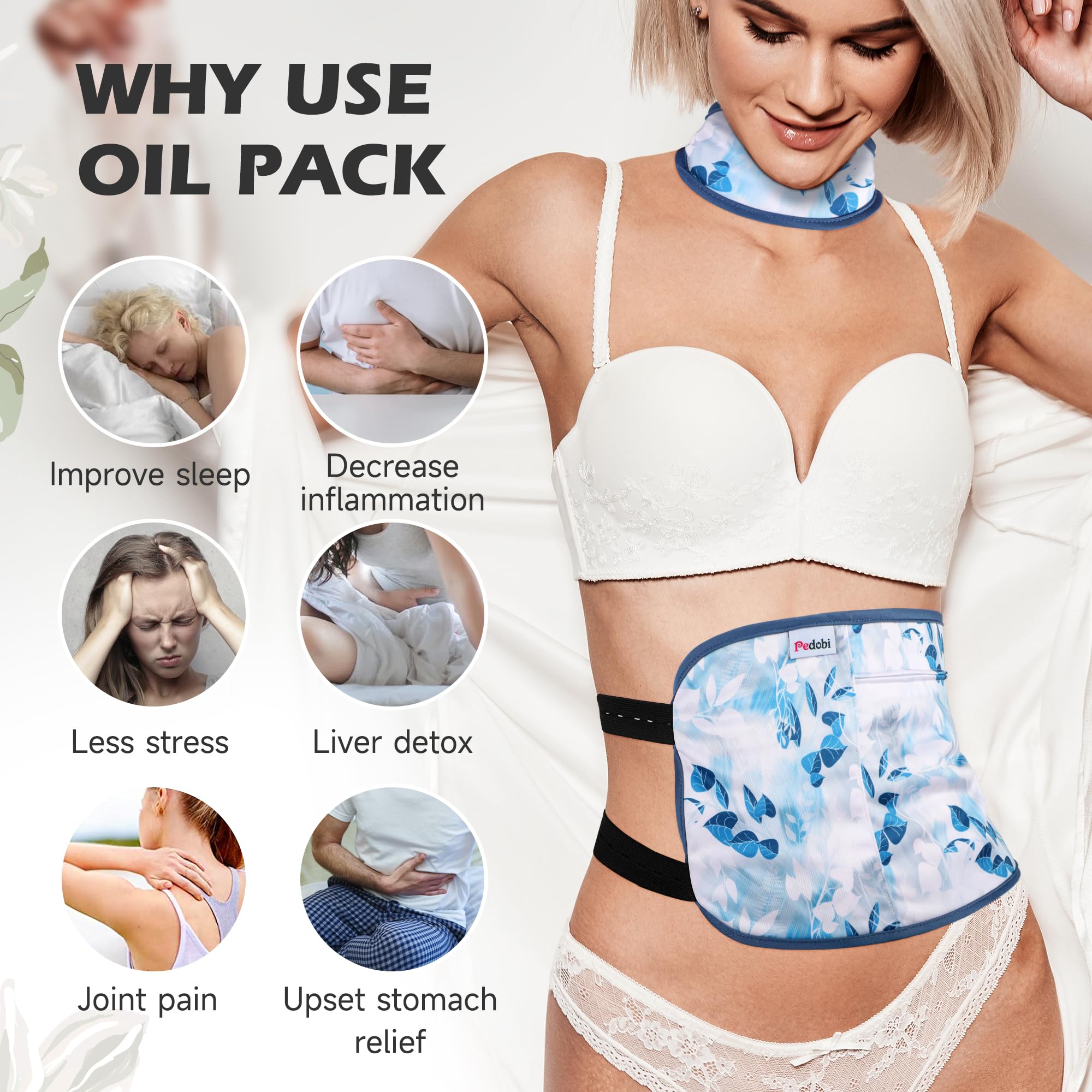 Pedobi Castor Oil Pack Wrap – Organic Cotton 2 Pcs | Liver Detox & Gift for Women