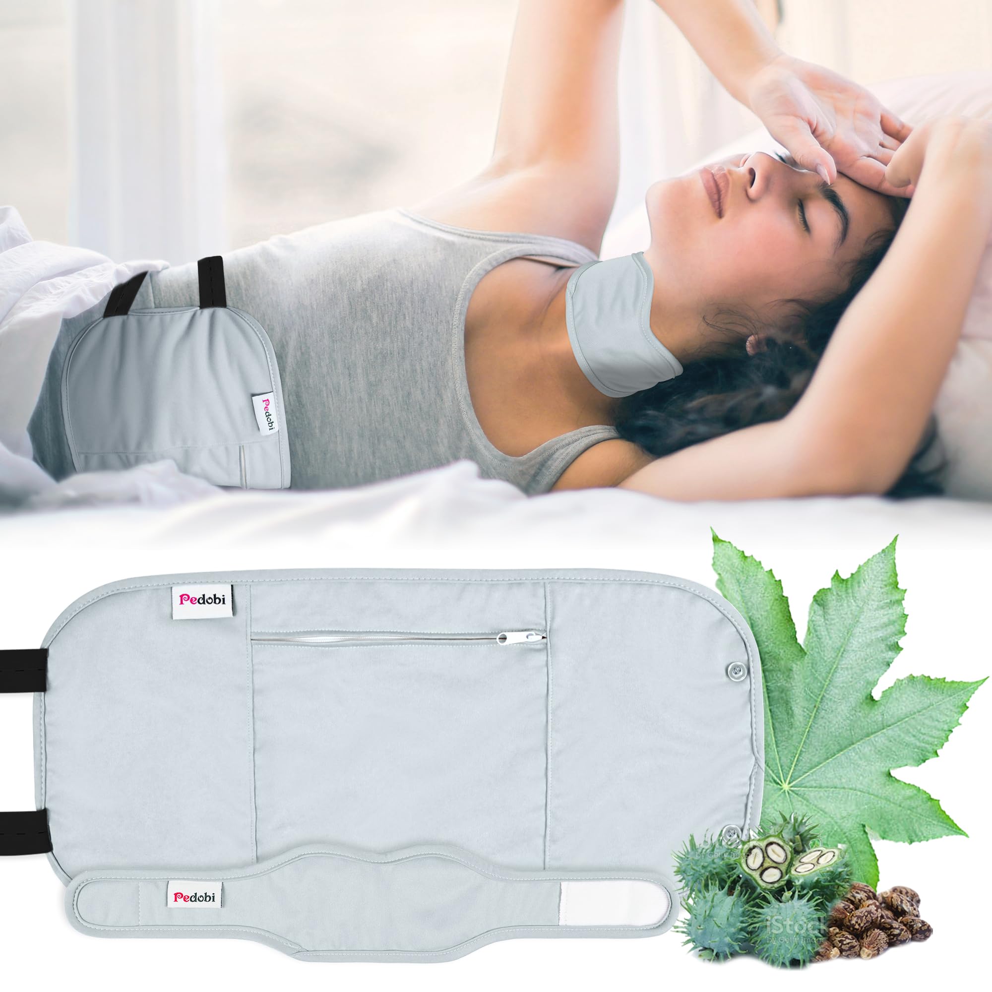 Pedobi Castor Oil Pack Wrap - Reusable, Mess-Free, Adjustable Straps