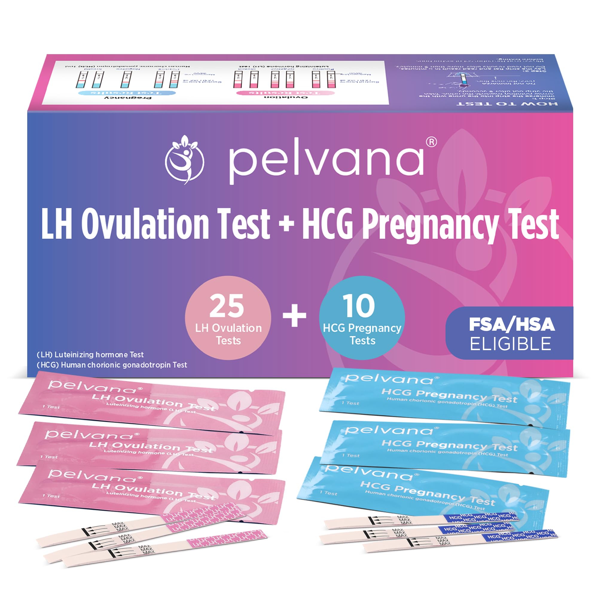 Pelvana Pregnancy & Ovulation Test Strips Combo Kit – 35 Piece At-Home Fertility Tests