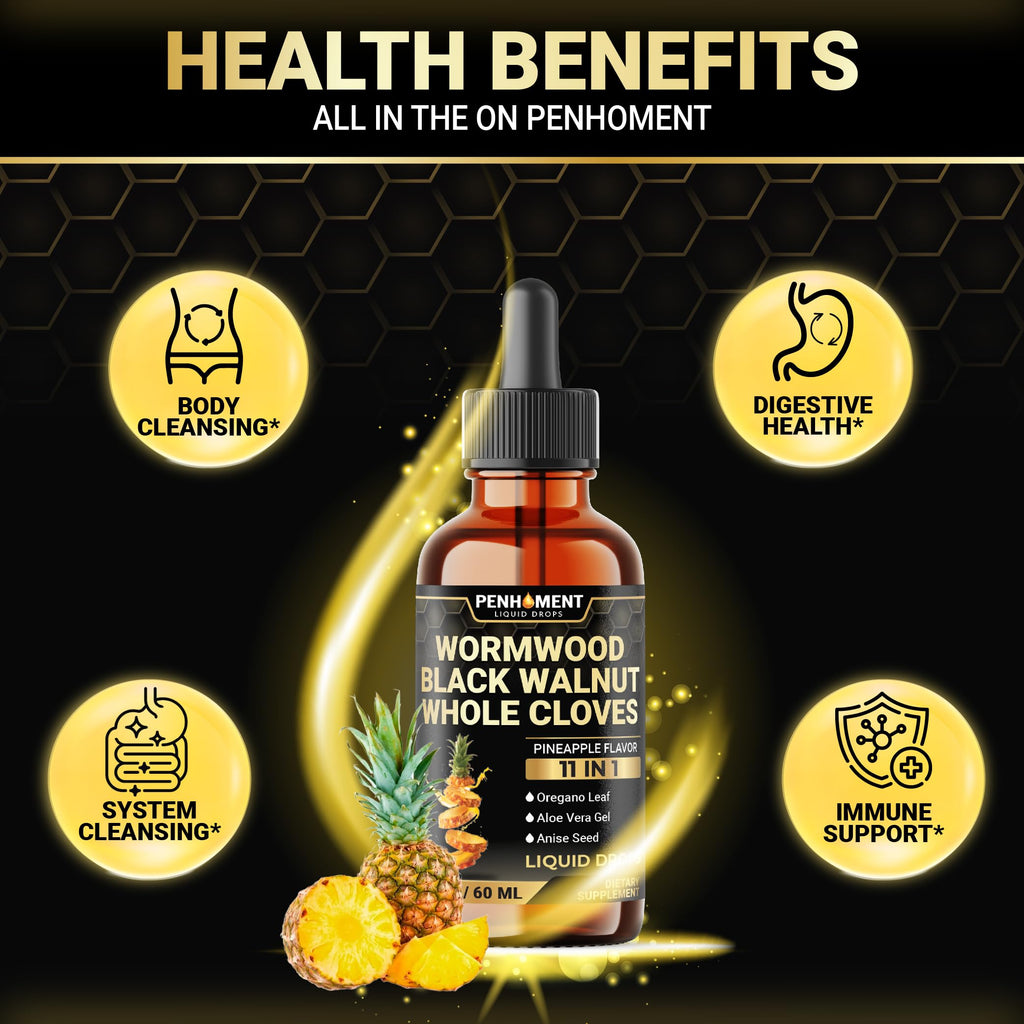Penhoment 11in1 2100mg Wormwood Drops Pineapple Flavor - 2 oz | 60 Day Supply