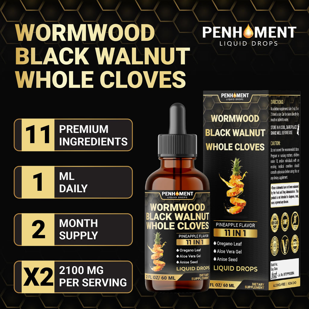 Penhoment 11in1 2100mg Wormwood Drops Pineapple Flavor - 2 oz | 60 Day Supply