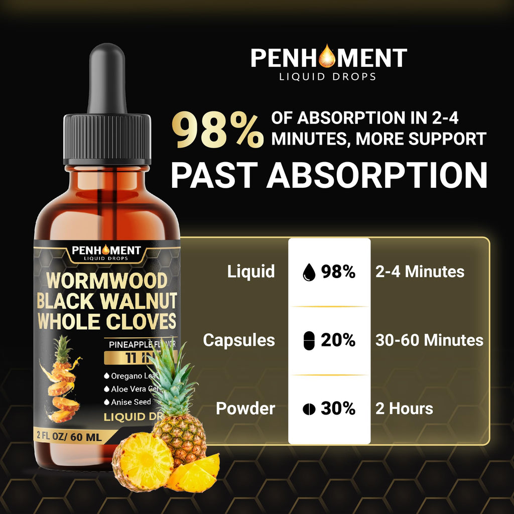 Penhoment 11in1 2100mg Wormwood Drops Pineapple Flavor - 2 oz | 60 Day Supply