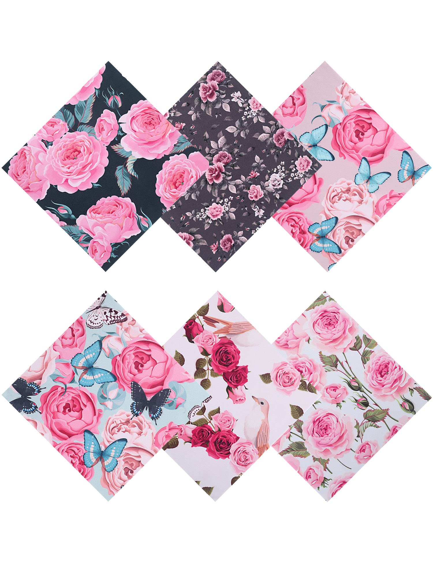 6PCS Thickened Glasses Cleaning Cloths – Floral Microfiber Wipes (Peony)