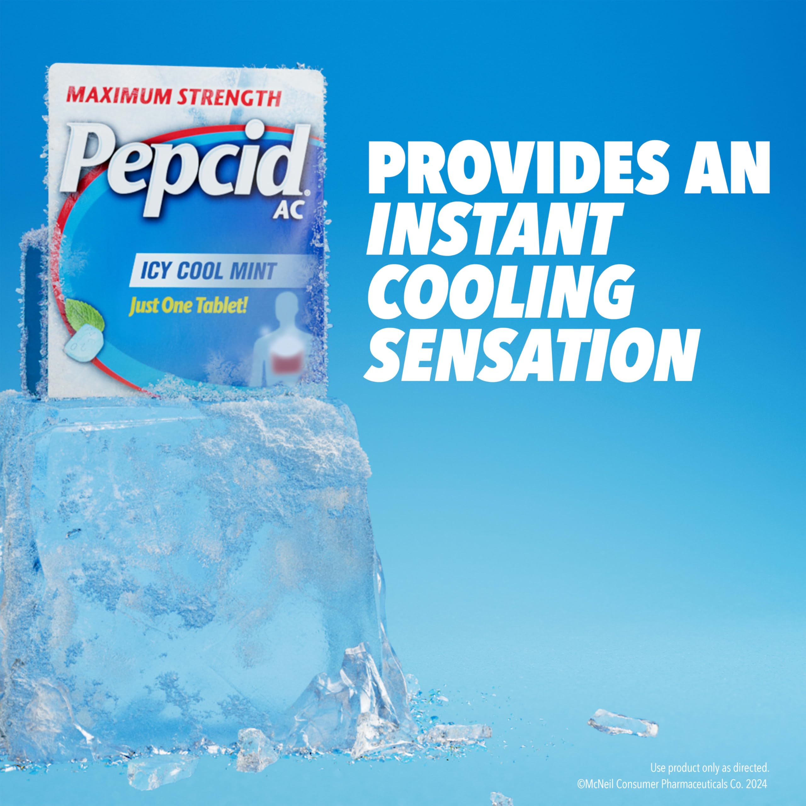 Pepcid AC Maximum Strength Heartburn Relief Tablets - 40 ct, 20 mg Famotidine, Icy Cool Mint