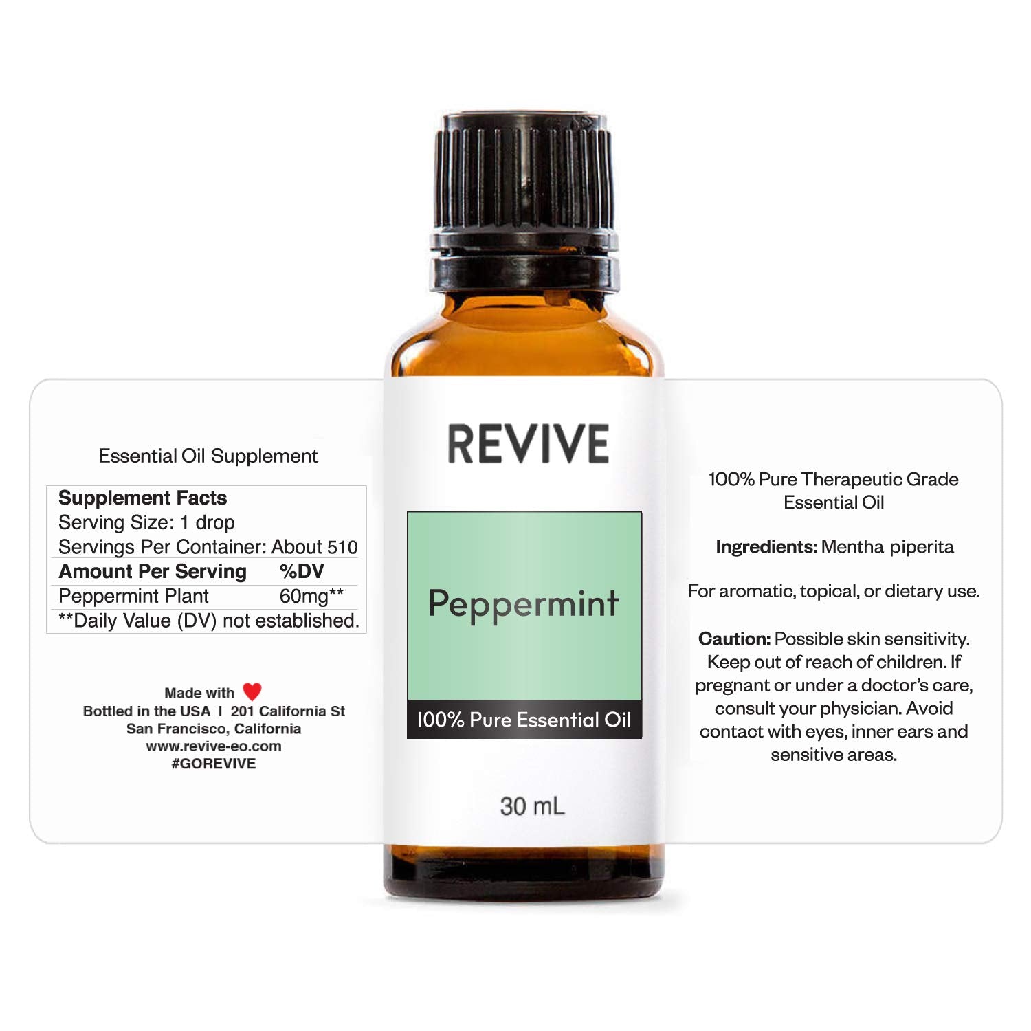 Peppermint Essential Oil 30mL by Revive Essential Oils - 100% Pure Therapeutic Grade