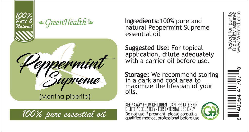 Peppermint Essential Oil 8 oz – Pure Mentha Piperita | GreenHealth