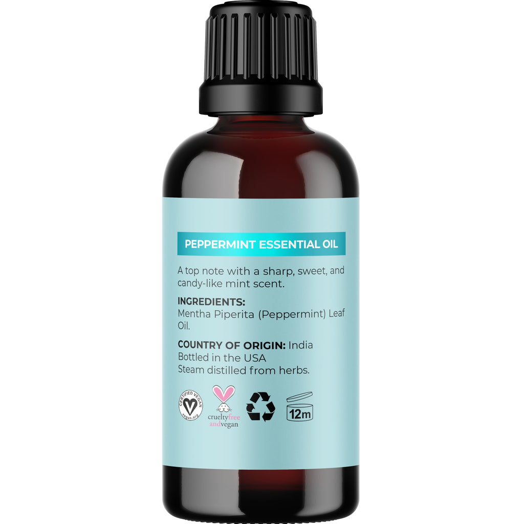 Peppermint Essential Oil – 100% Pure, Undiluted 1oz for Diffusers, Hair, Skin & Nails
