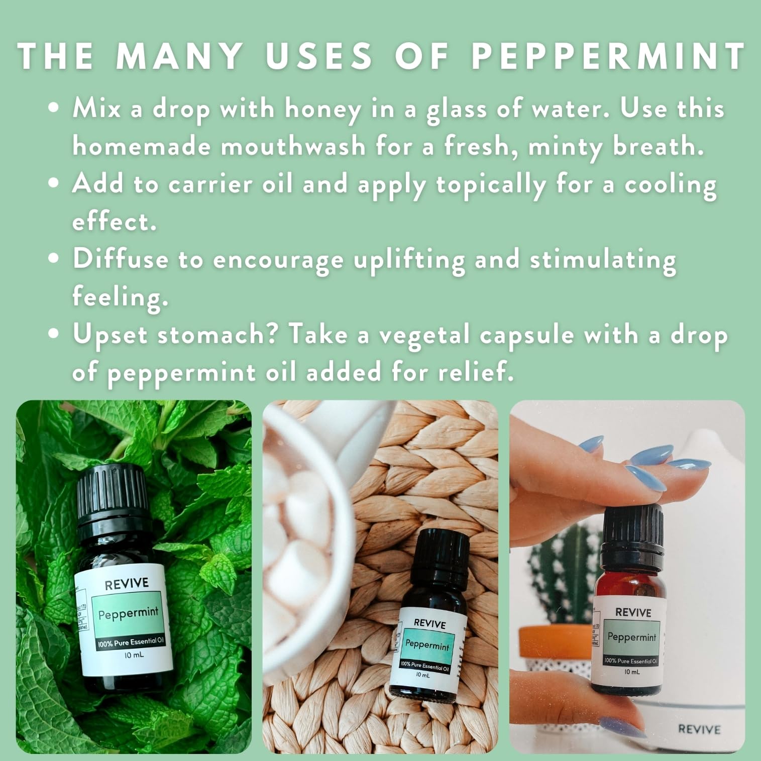 Peppermint Essential Oil 120mL by Revive – 100% Pure Therapeutic Grade