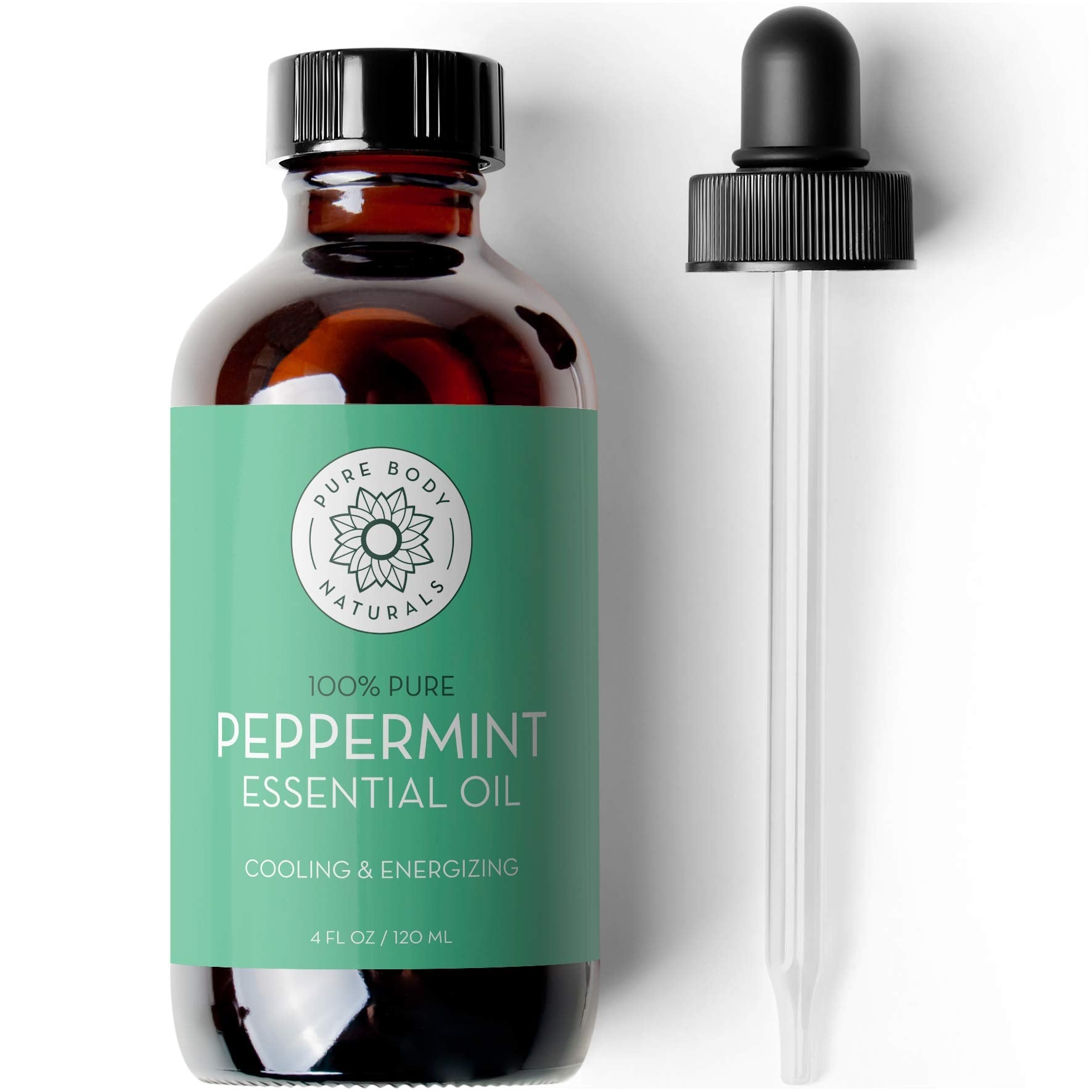 Pure Body Naturals Peppermint Essential Oil - 4 Fl Oz, 100% Pure & Undiluted