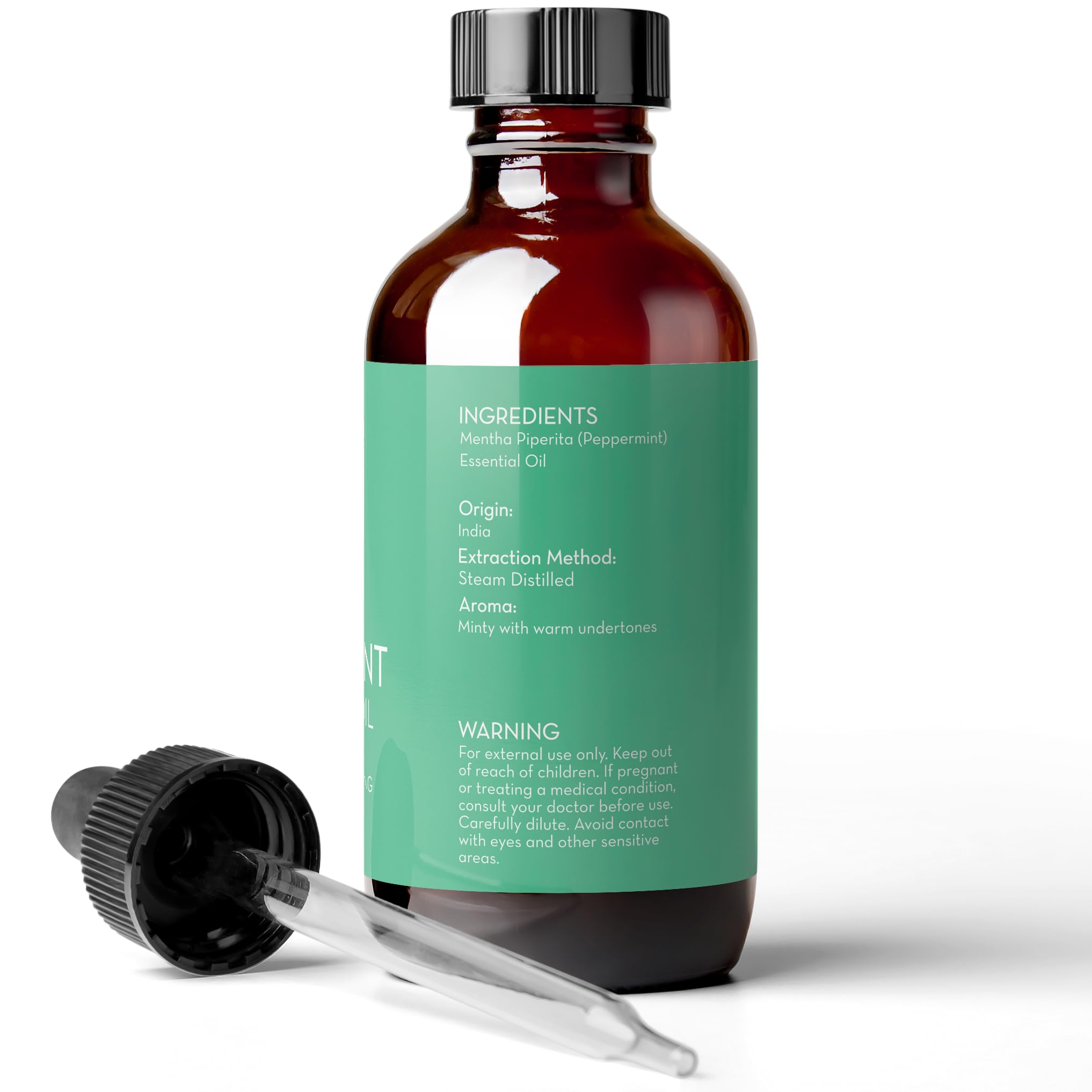 Pure Body Naturals Peppermint Essential Oil - 4 Fl Oz, 100% Pure & Undiluted