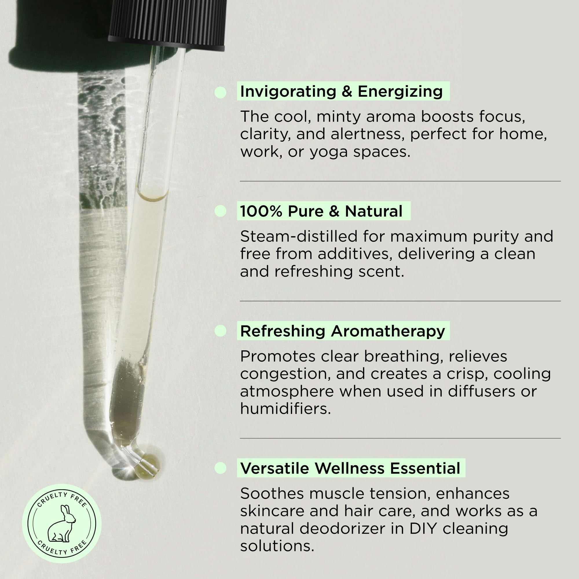 Hatch Holistic Peppermint Essential Oil - 1oz | Pure Peppermint Oil for Diffusers, Aromatherapy, Skincare