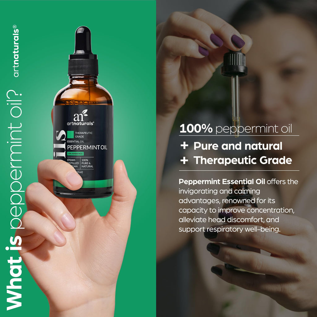 artnaturals Peppermint Essential Oil 4oz – 100% Pure Therapeutic Grade (Mentha piperita)