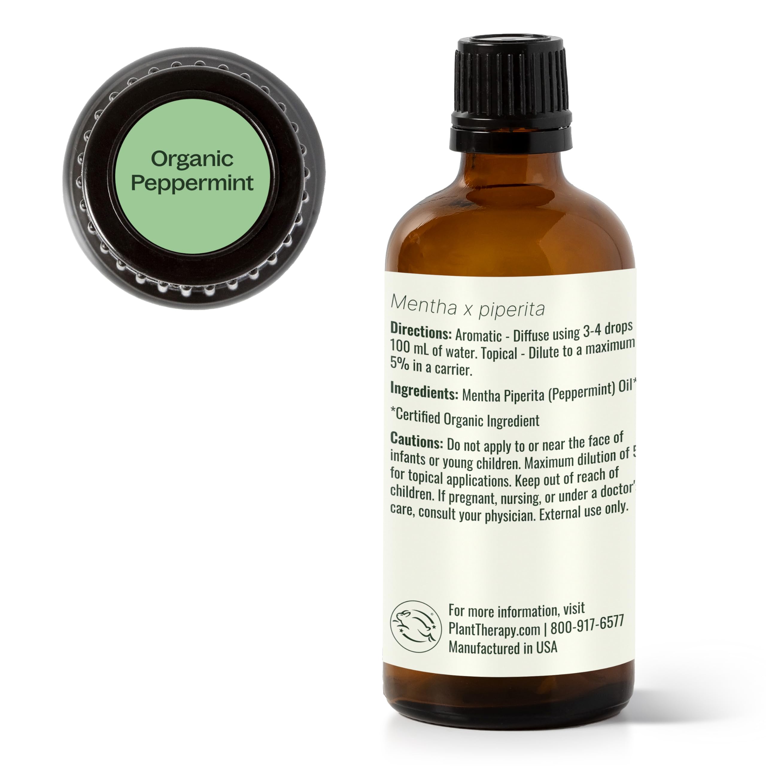 Plant Therapy Organic Peppermint Essential Oil – 100% Pure, USDA Organic, 100 mL