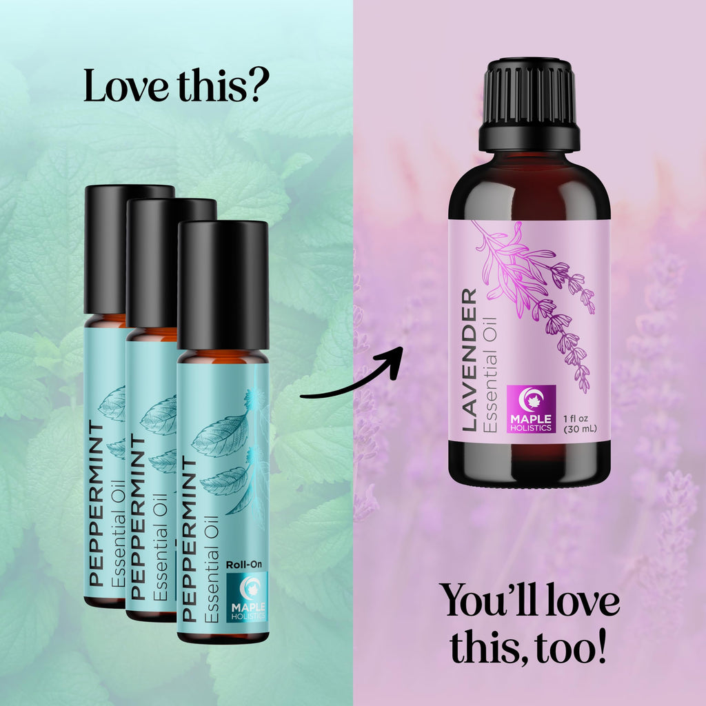 Peppermint Oil Roll-On | Pure Peppermint Essential Oil Rollerball for Headaches, Focus & Energy (3 Pack)