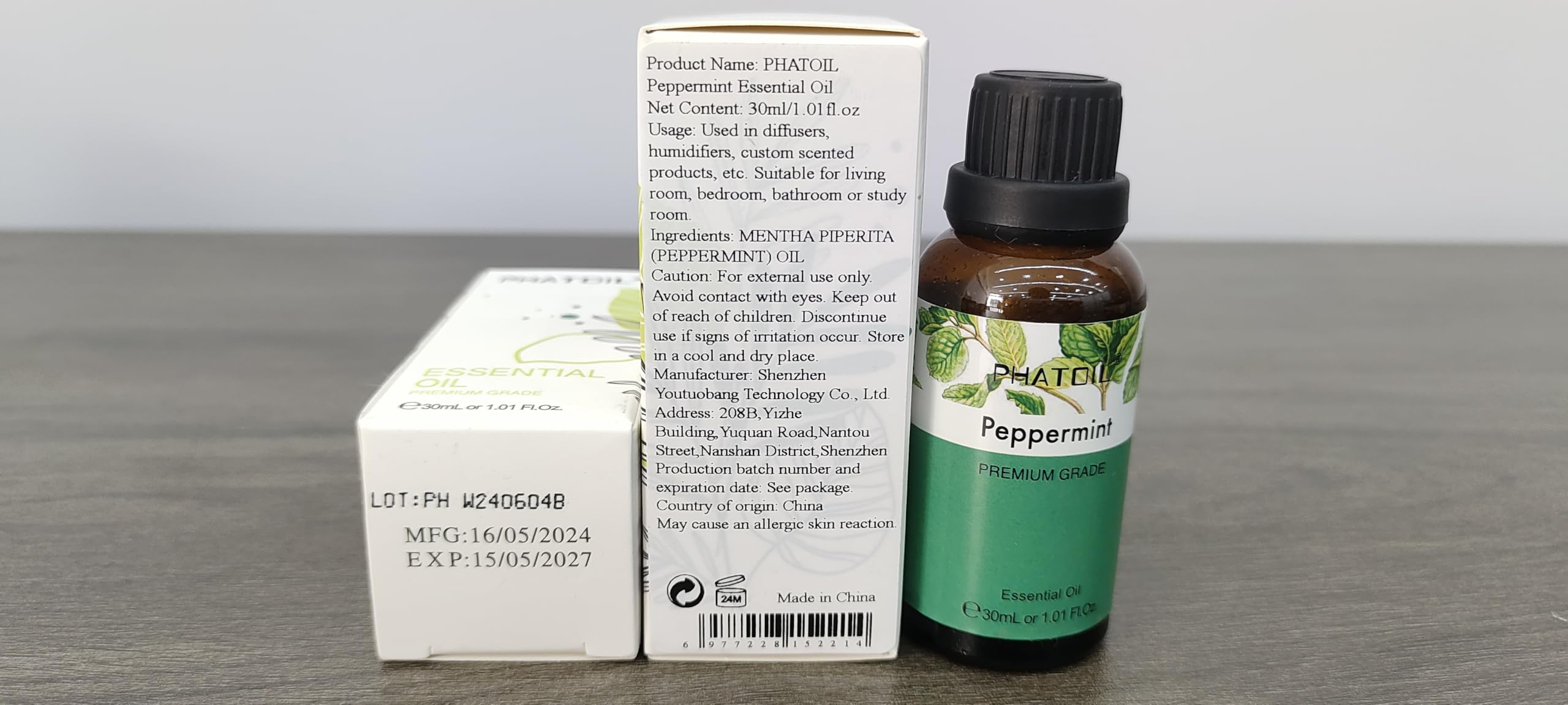Peppermint Essential Oil 30ml | PHATOIL Pure Essential Oil Singles for Aromatherapy & DIY Crafts