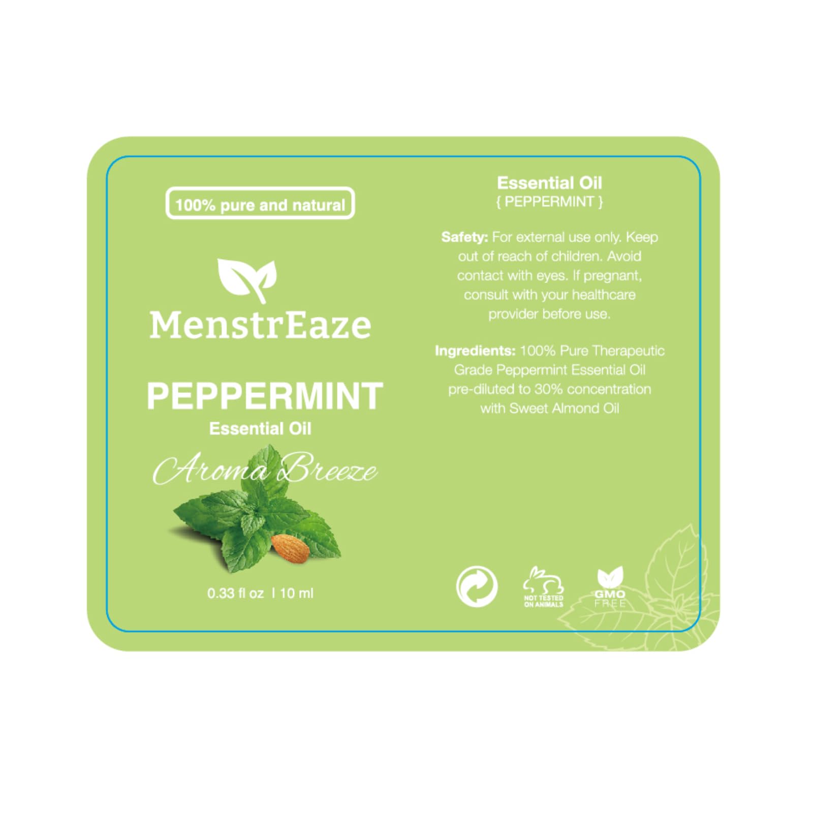 Peppermint Essential Oil Roll-On – Migraine Relief, Skin Nourishing (10ml)