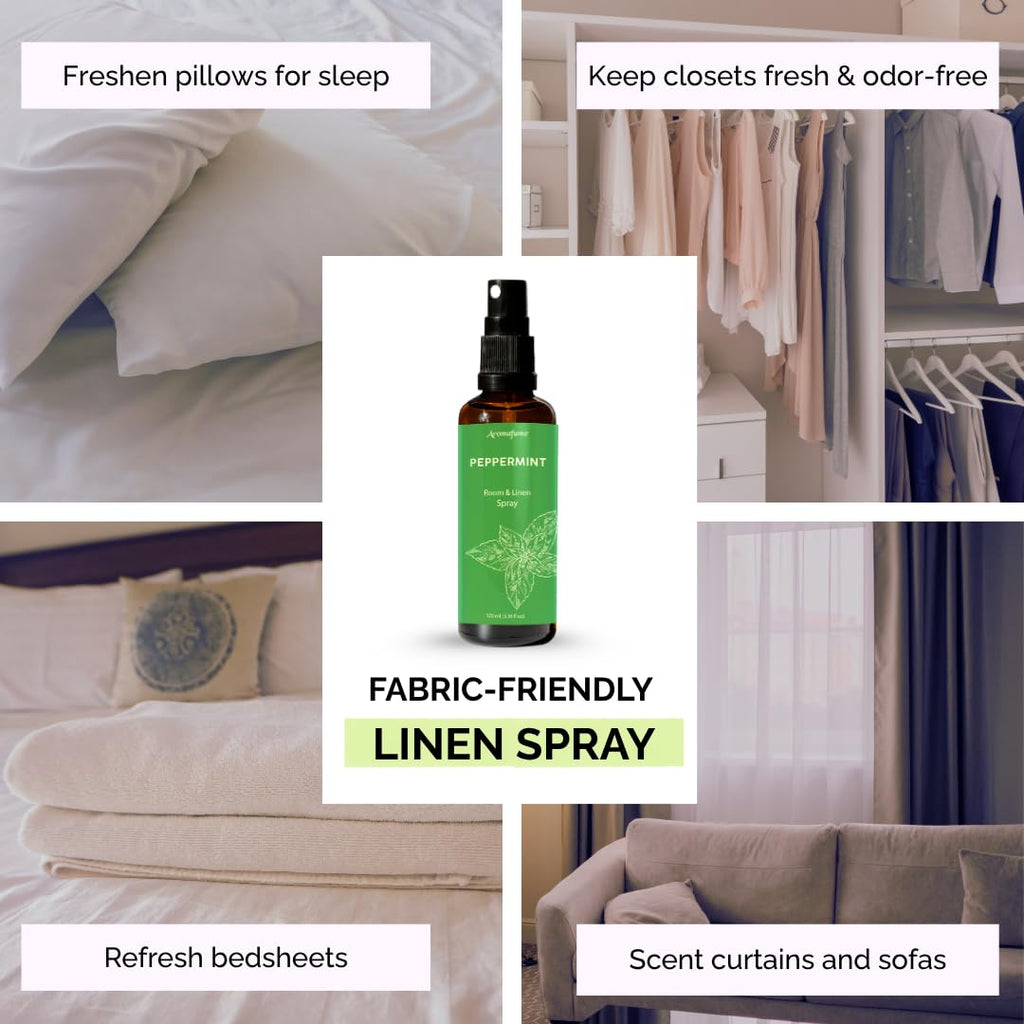 Peppermint Room, Linen & Pillow Spray - Aromafume 100ml