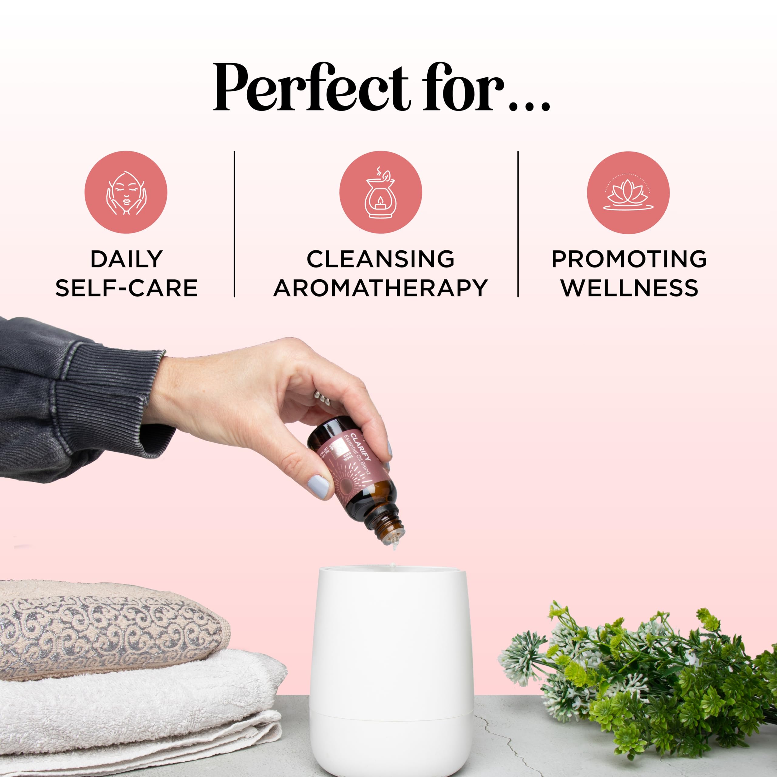 Clarify Headache Essential Oil Blend for Diffusers | Peppermint, Rosemary & Lavender
