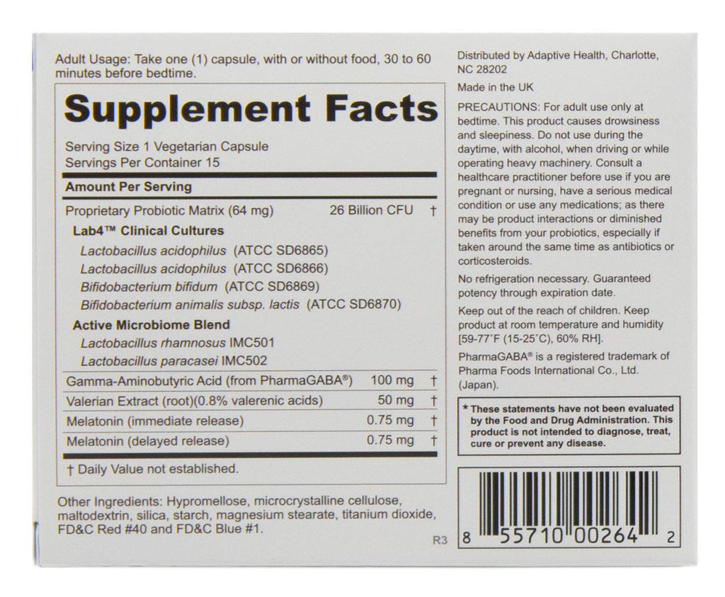 Peptiva 26 Billion CFU Probiotic and Sleep Support – Clinically Validated Multi-Strain Probiotic + Melatonin – 15 Count