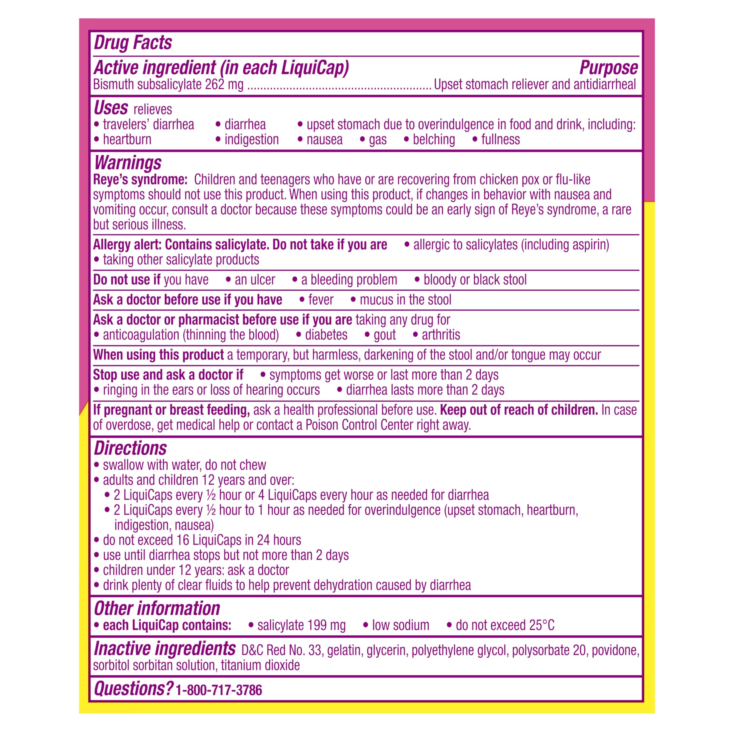 Pepto Bismol Liquicaps - Multi-Symptom Relief for Nausea, Heartburn, Indigestion, Upset Stomach & Diarrhea | 48 Liquicaps