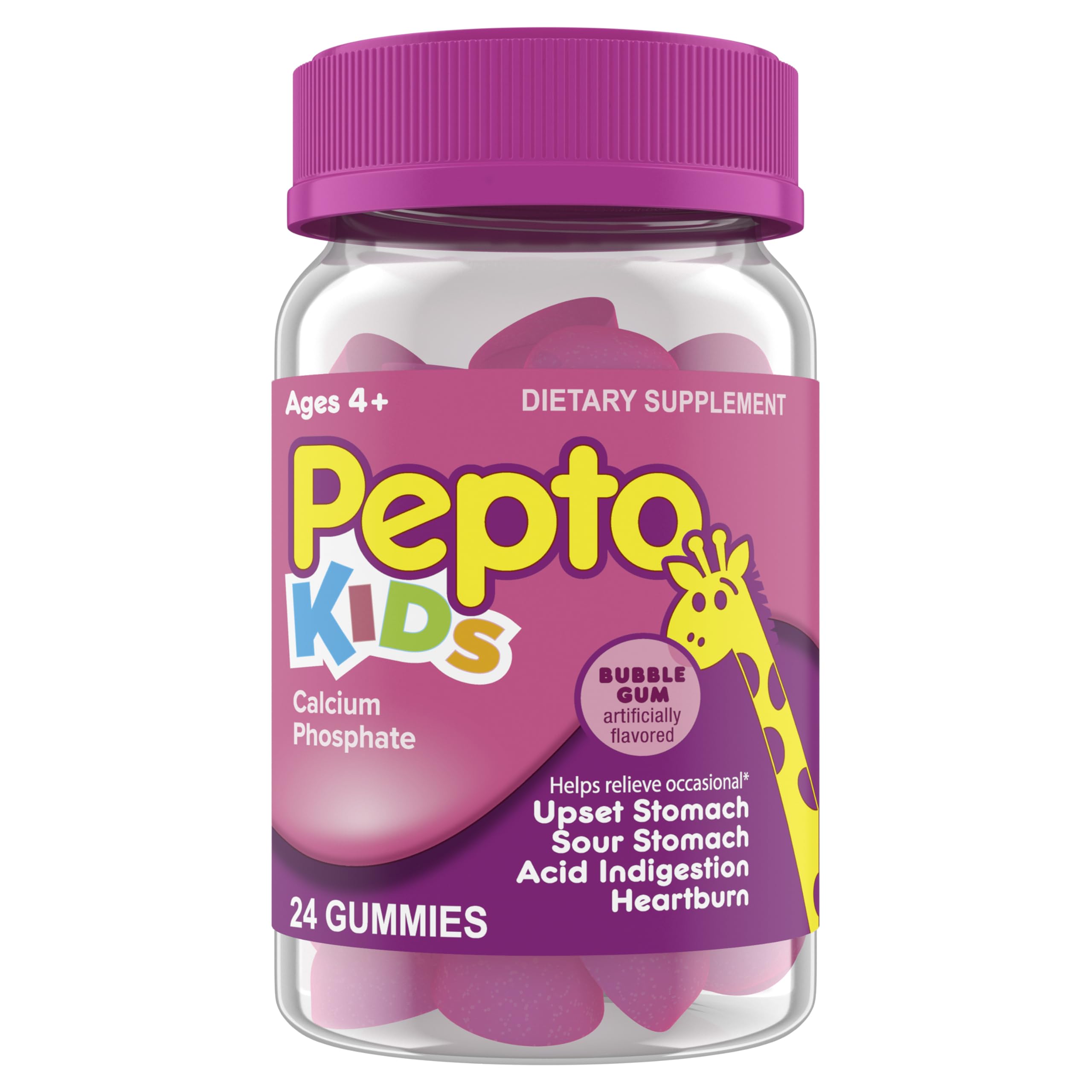 Pepto Kids Gummies – Multi-Symptom Relief for Occasional Upset Stomach | Ages 4+