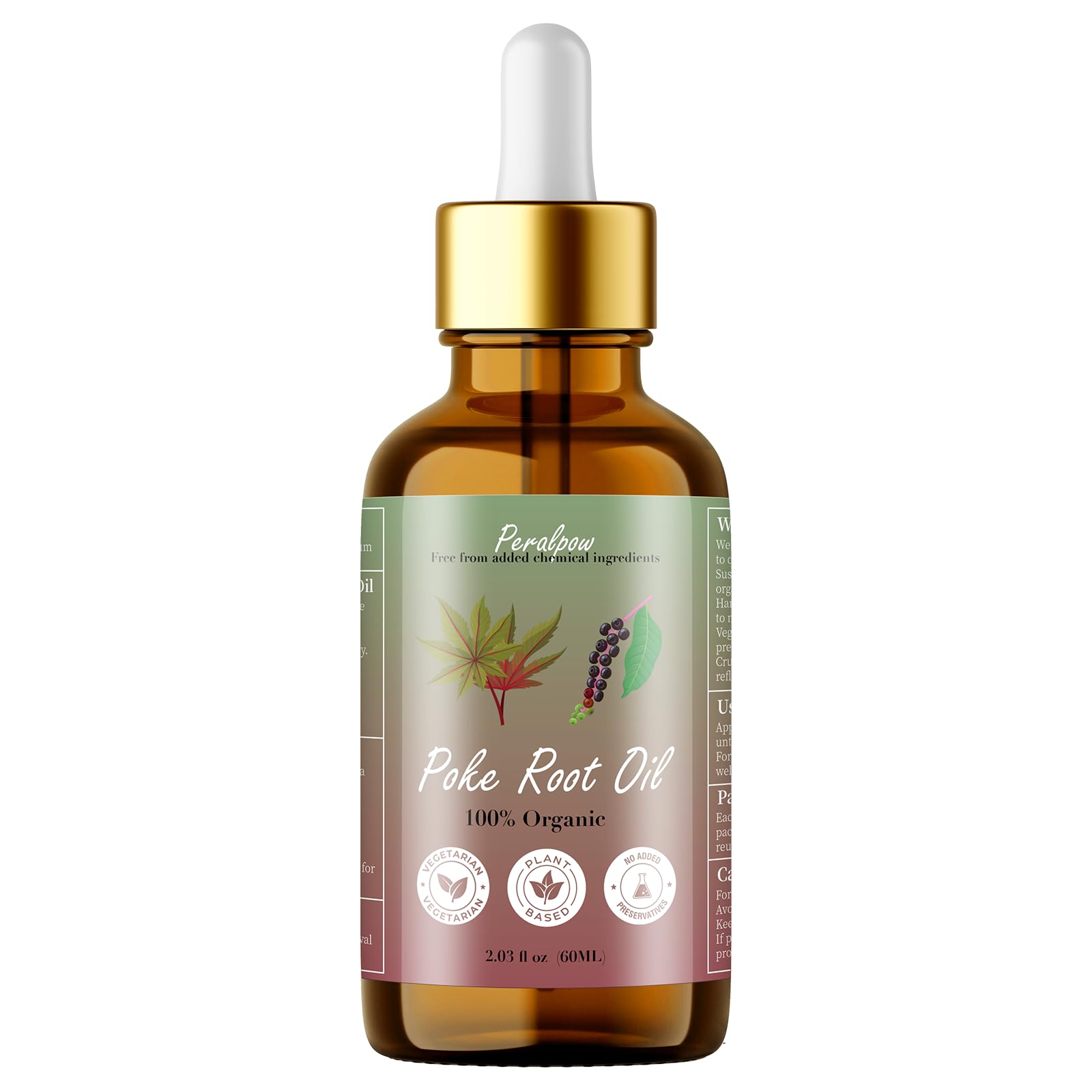 Peralpow Organic Poke Root Oil - Lymphatic Support & Deep Tissue Relief