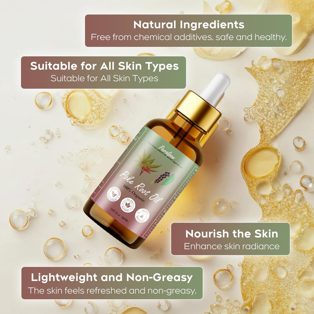 Peralpow Organic Poke Root Oil - Lymphatic Support & Deep Tissue Relief
