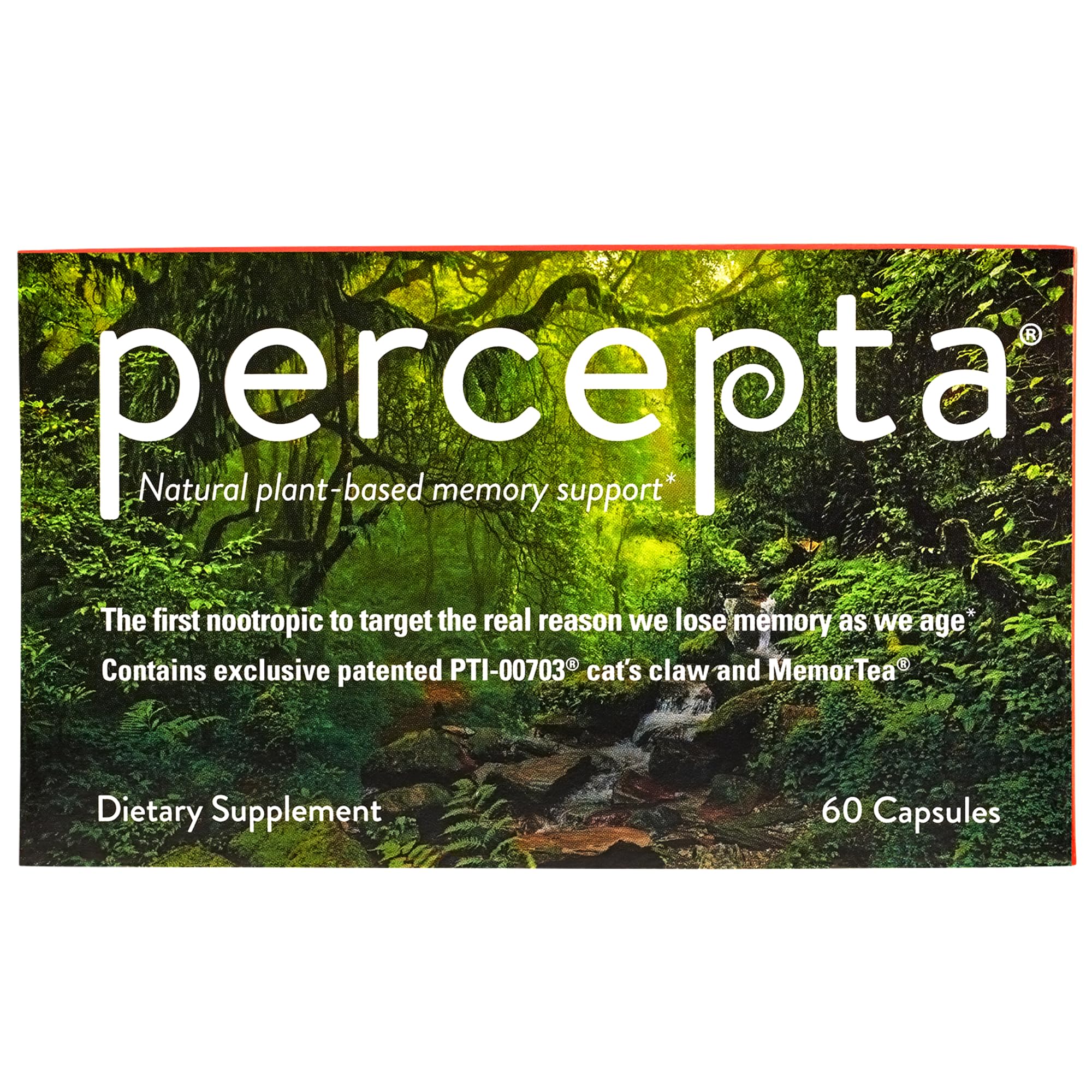 Percepta Plant-Based Memory Support – Natural Nootropic Brain Booster | 30 Day Supply