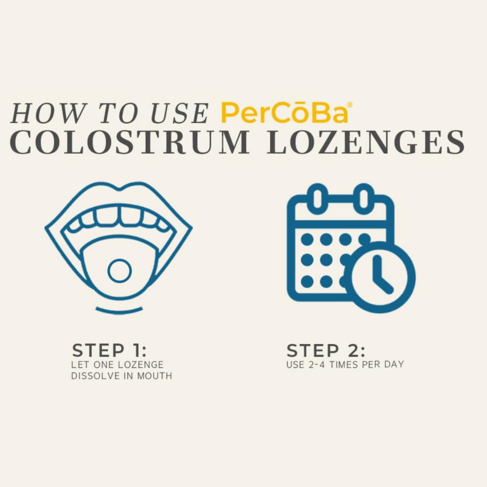 PERCOBA Bovine Colostrum Lozenges – Berry, 100 Count – Made in USA
