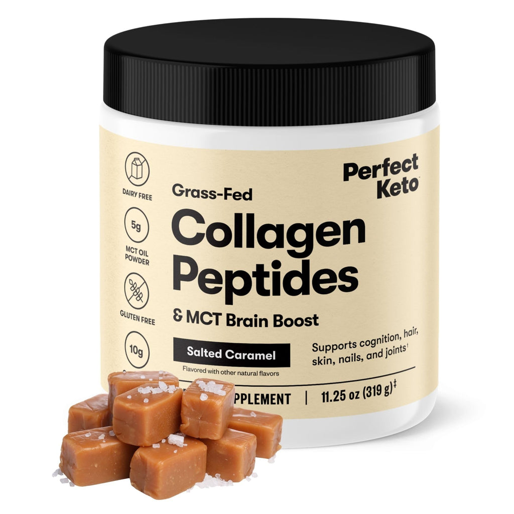 Perfect Keto Collagen Peptides with MCT Oil – Salted Caramel, Low Carb & Gluten Free