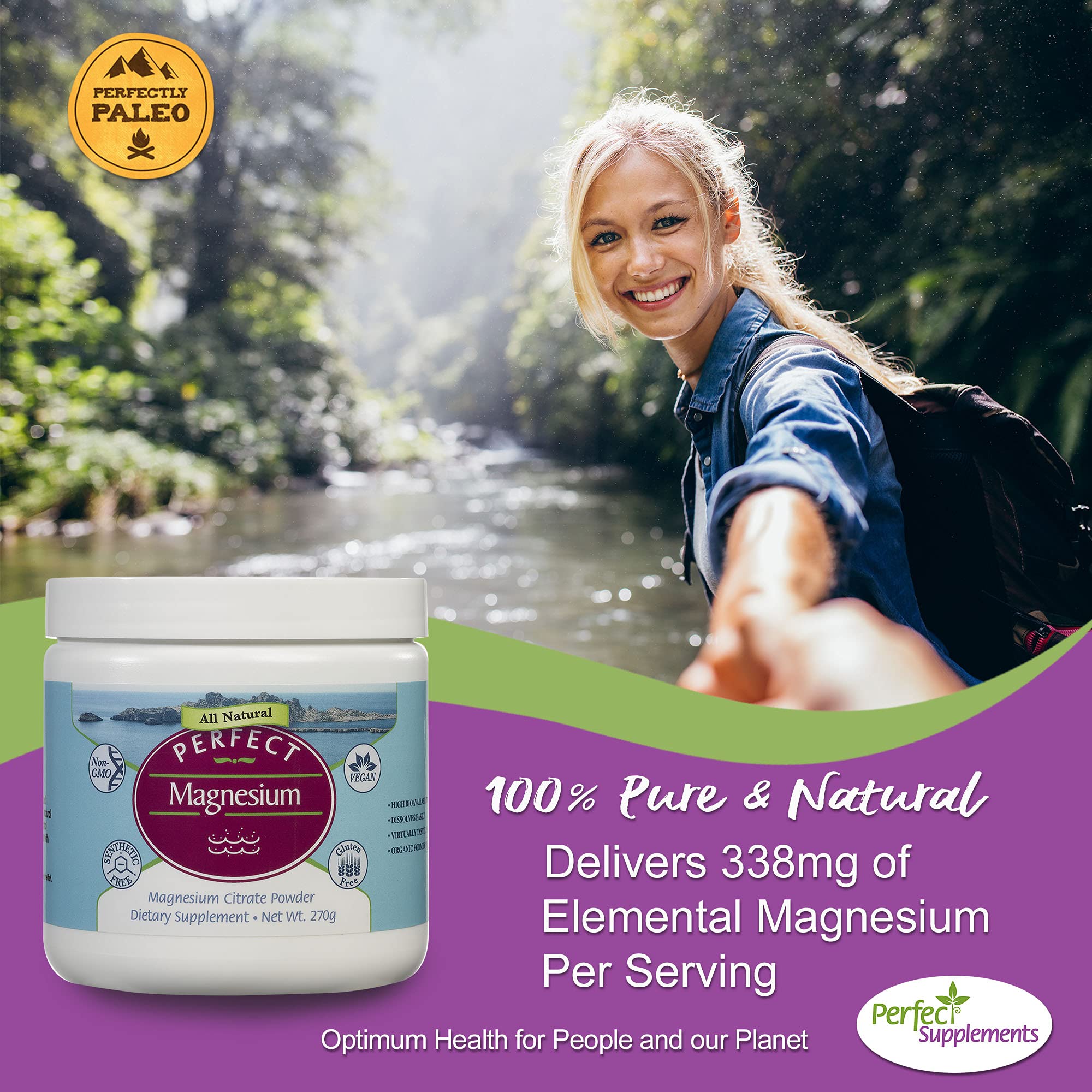 Perfect Magnesium Citrate Powder - 270g | 100% Pure & Natural