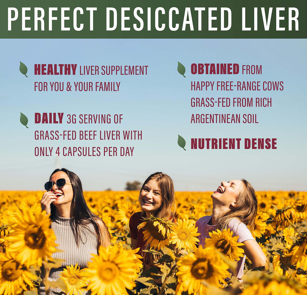 Perfect Supplements Desiccated Beef Liver Capsules – Grass-Fed, Hormone-Free | Natural Protein, Iron, Vitamins A and B