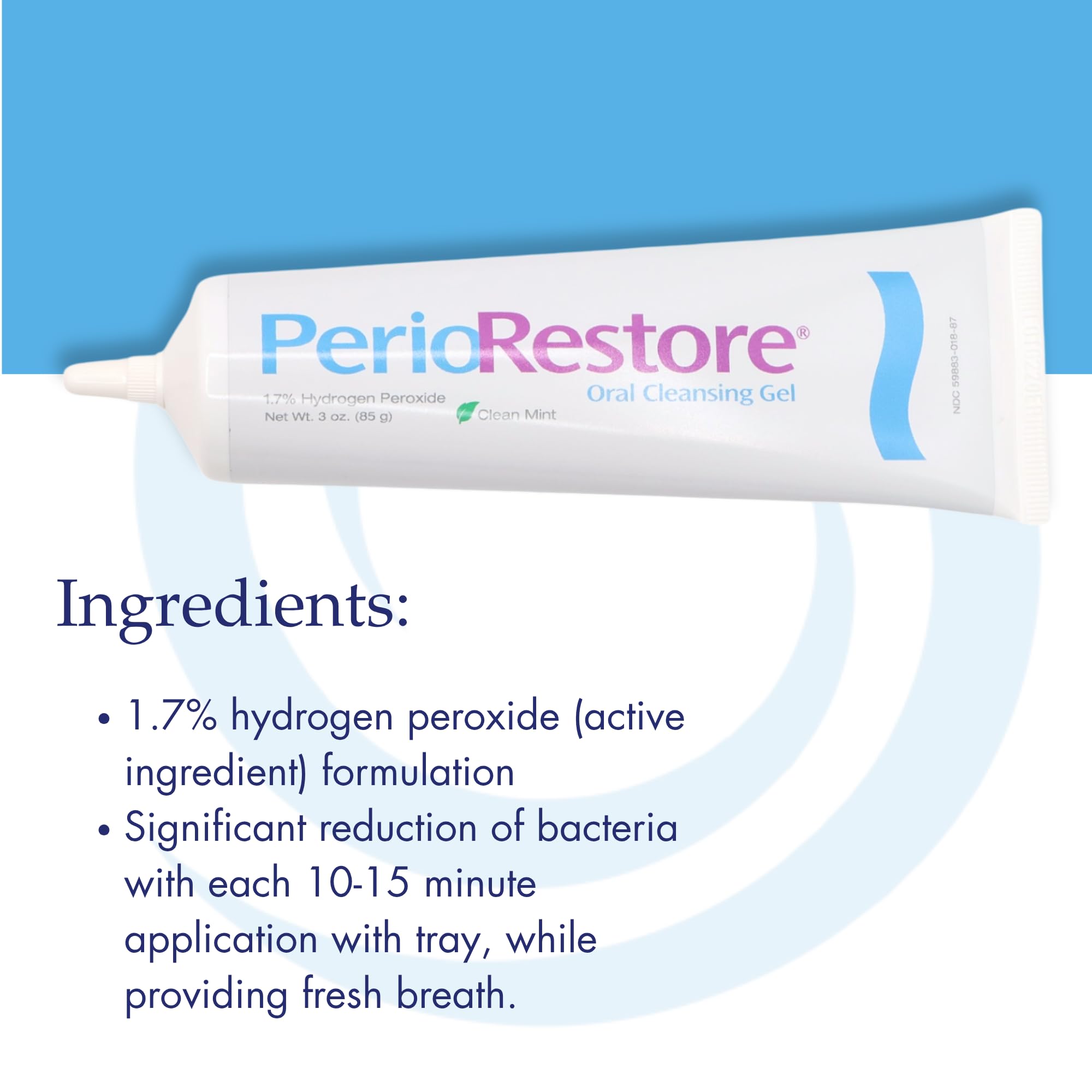 Perio Restore Gel 3 oz – 1.7% Hydrogen Peroxide Oral Cleansing Gel, Mint