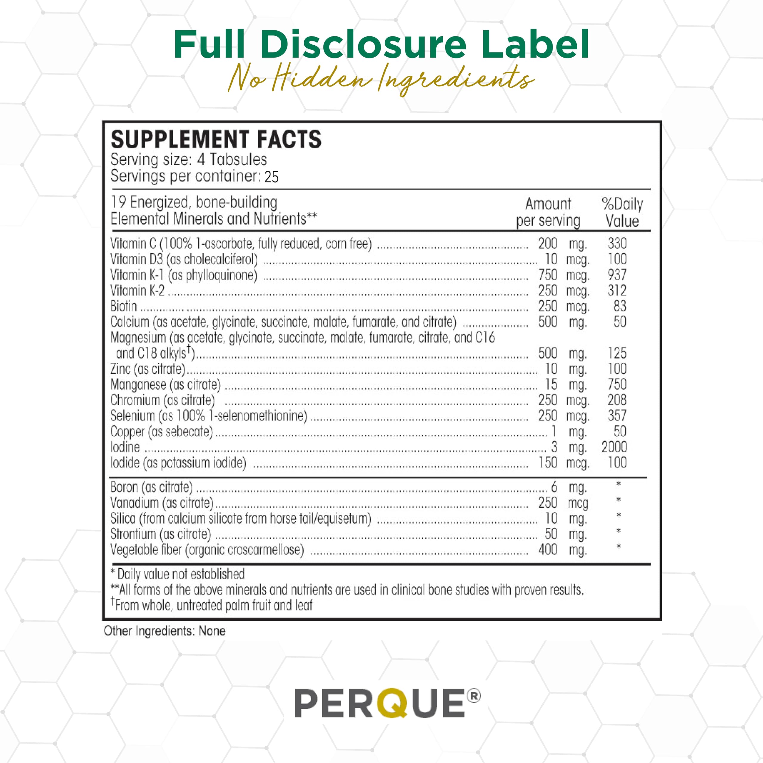 PERQUE Bone Guard Forte 100 Count – Bone Health Supplement