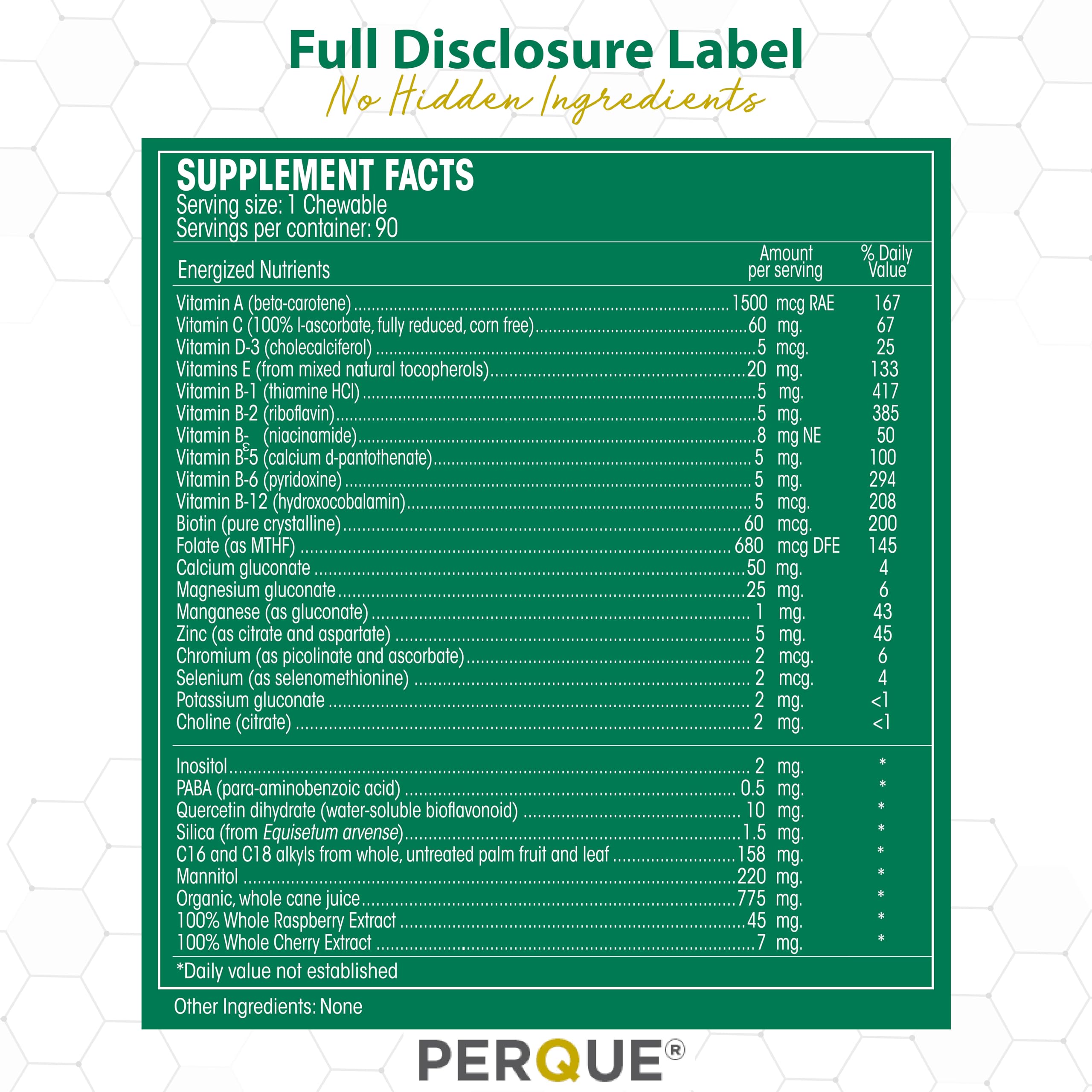 Perque Life Guard Chewables, 90 Count – Corn Free, Soy Free, Sugar Free