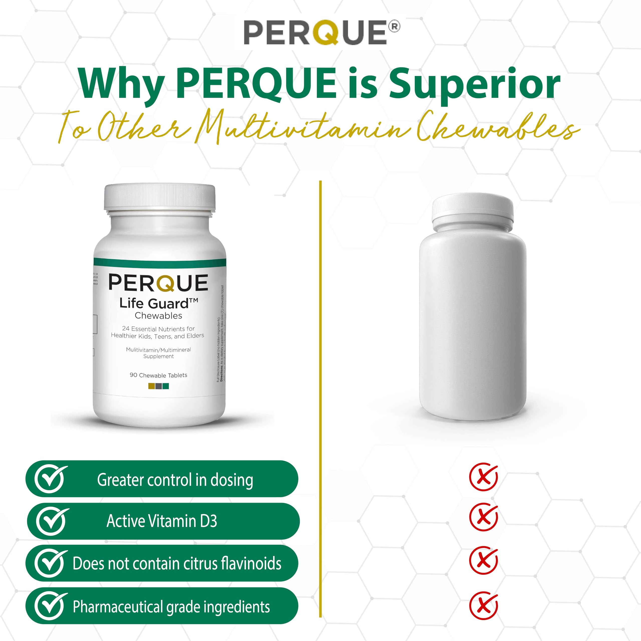 Perque Life Guard Chewables, 90 Count – Corn Free, Soy Free, Sugar Free