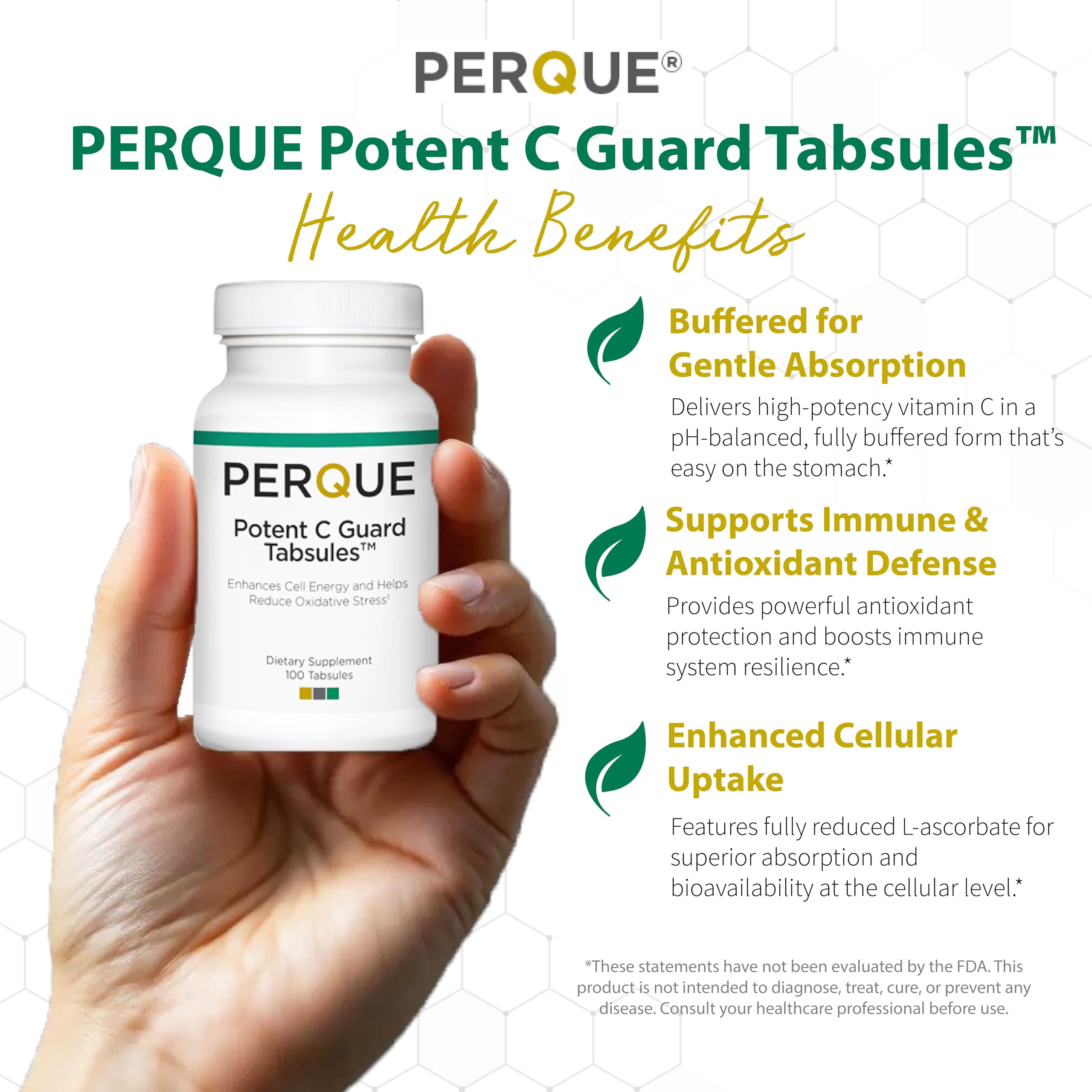 Perque Potent C Guard 1000 mg, 100 Count – Vitamin C Supplement