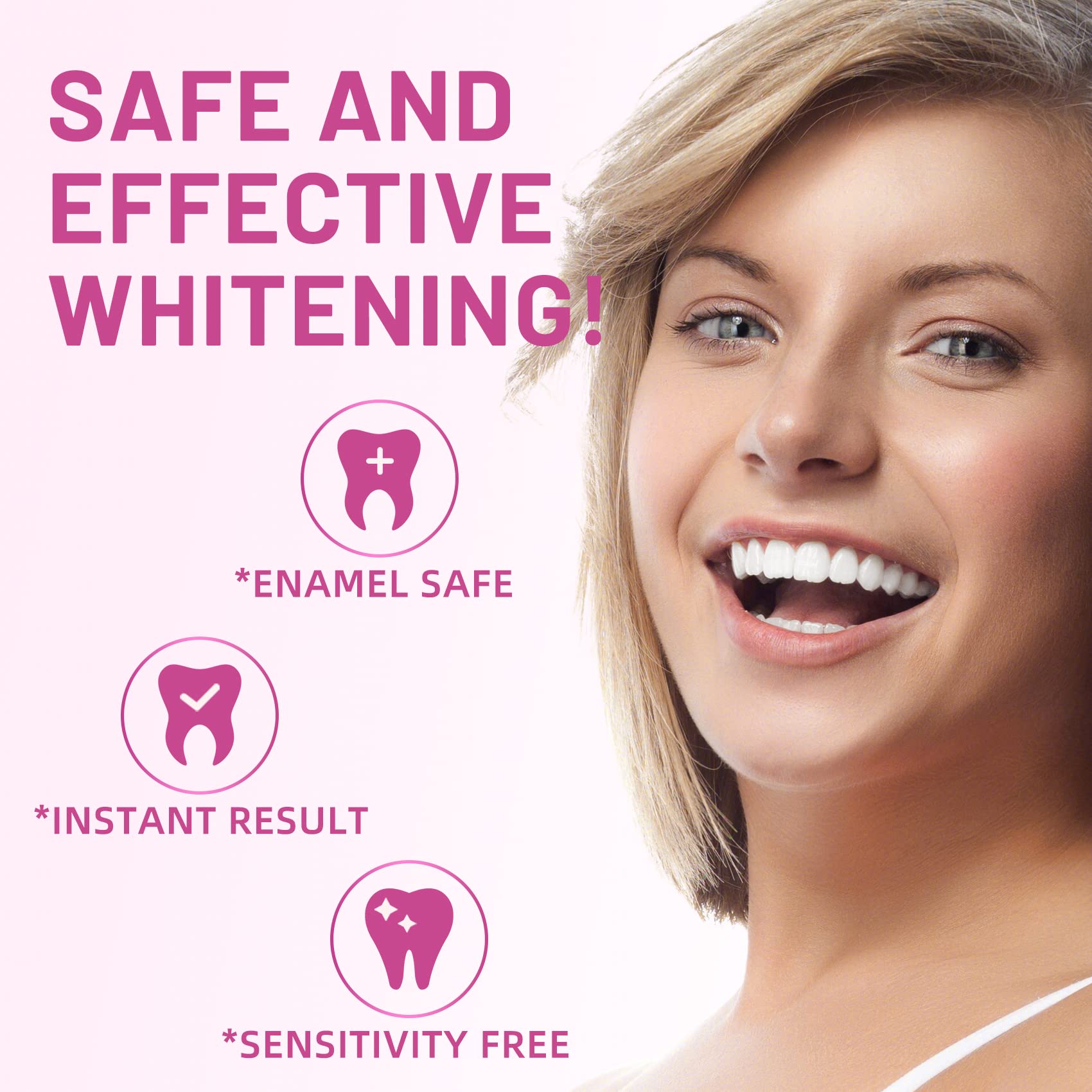 PERSMAX Teeth Whitening Strips for Sensitive Teeth – Enamel Safe, 28 Strips (14 Treatments), No-Slip Whitening Kit