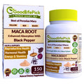 Peruvian Maca Root Capsules 150 ct – Yellow, Red & Black Maca + Black Pepper