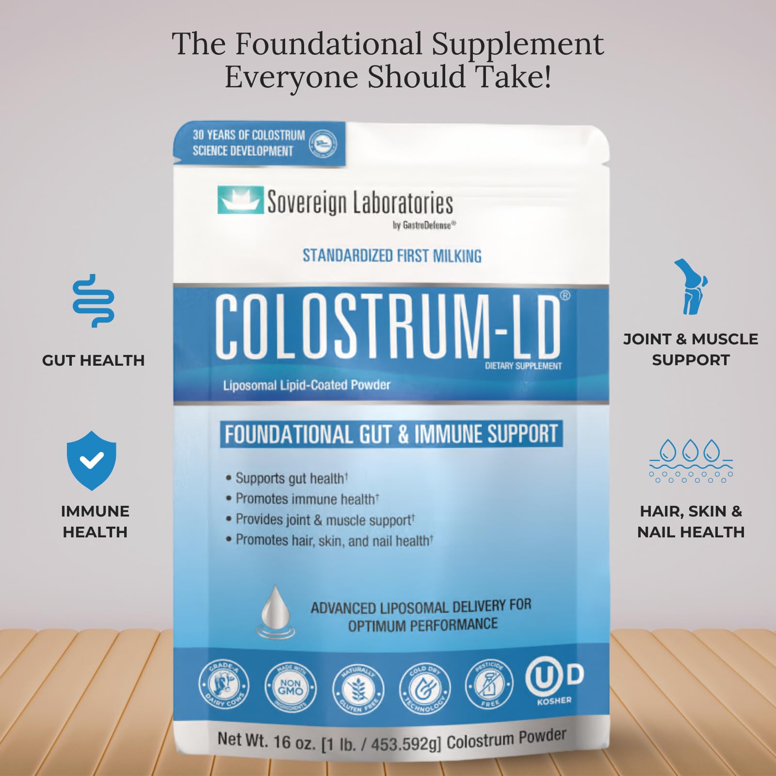 Sovereign Laboratories Colostrum-LD Liposomal Delivery Powder – 90 Servings