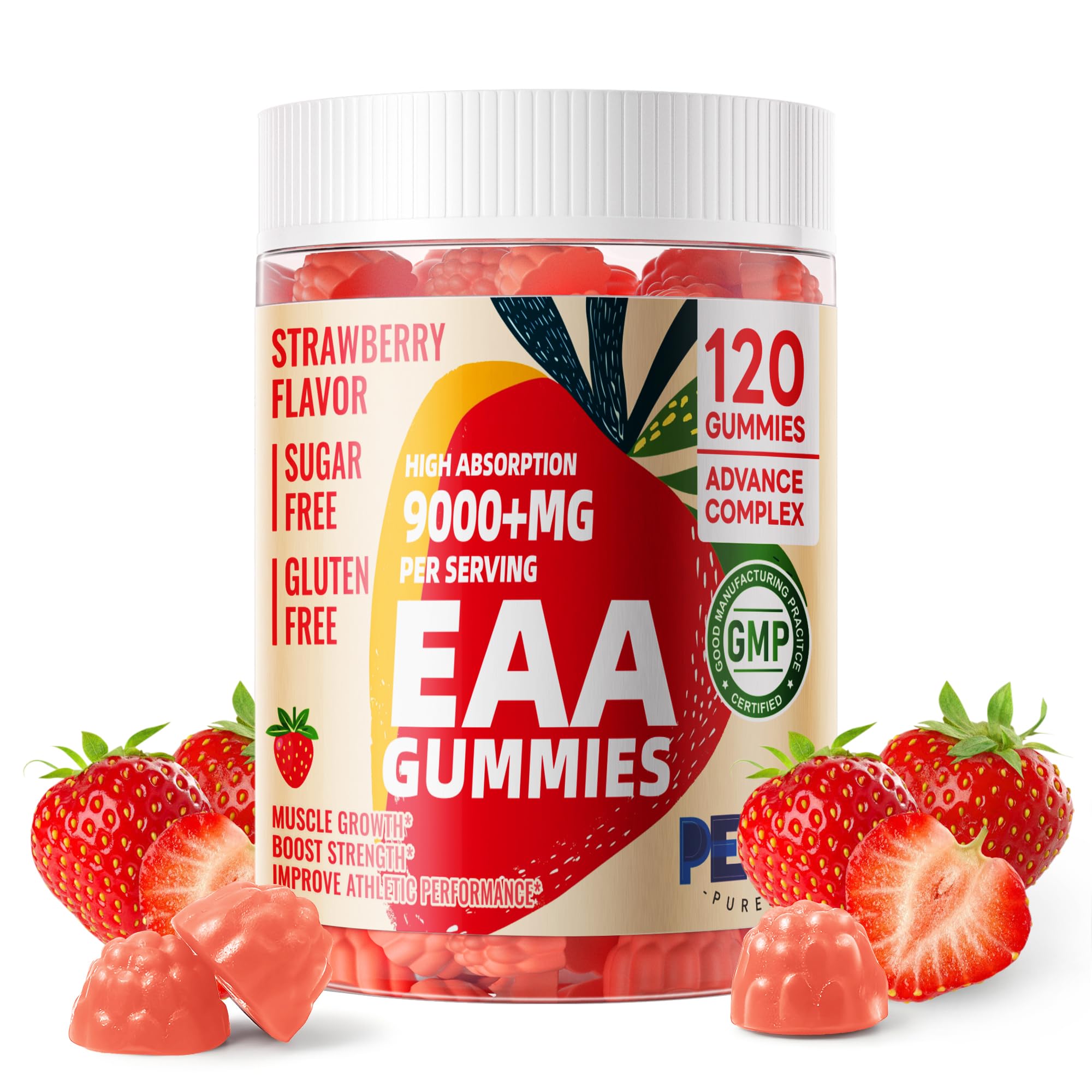 Pets Purest EAA Gummies 120 Strawberry – All 9 EAAs & BCAAs