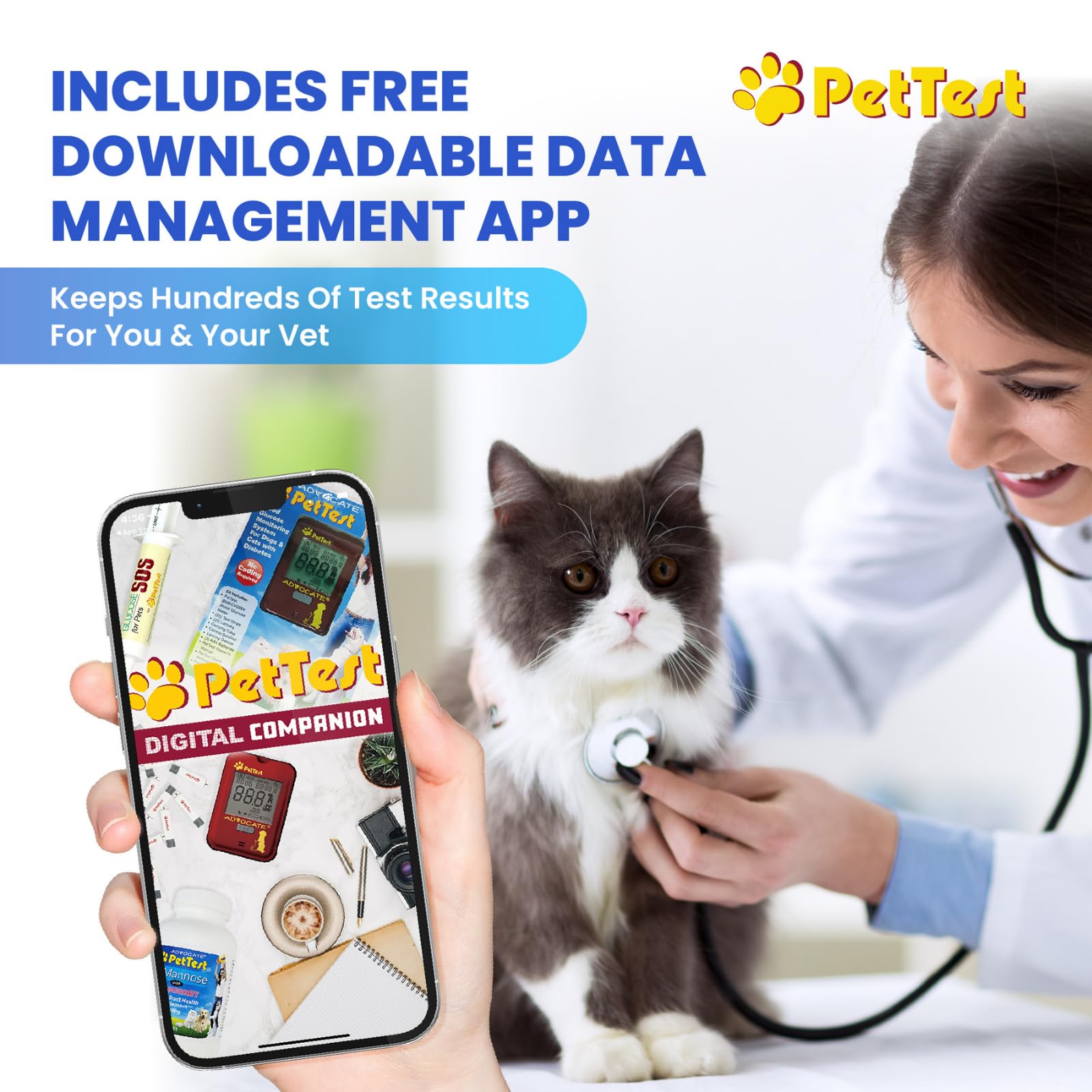 PetTest Blood Glucose Test Strips – Easy-Open, Sterilized, 35 Pieces for Dogs & Cats | Advocate Pettest
