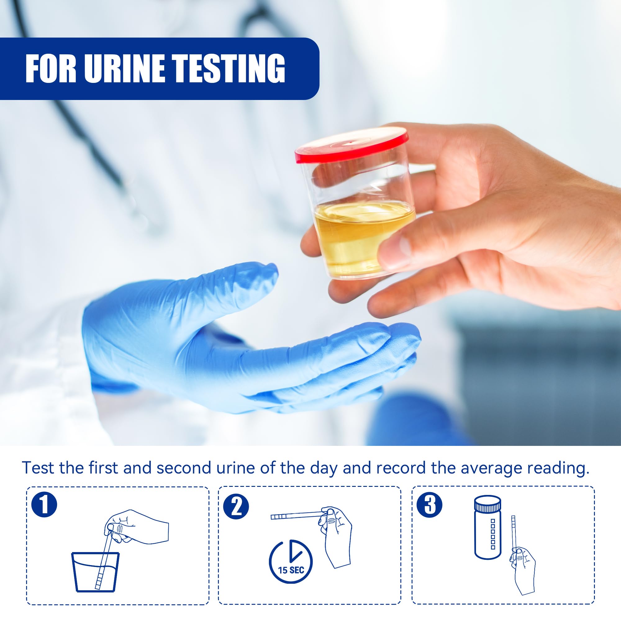 pH Test Strips for Saliva & Urine - 125 Strips, pH 4.5-9.0