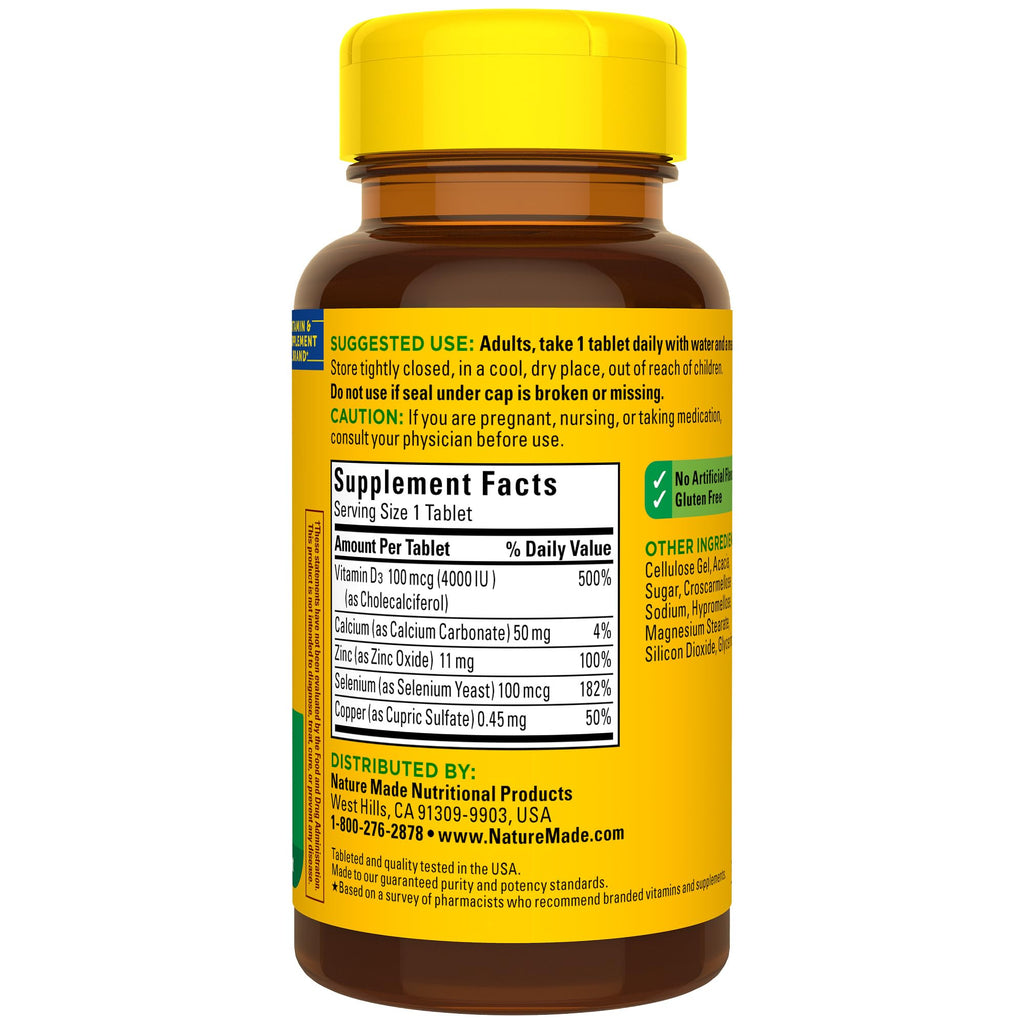 Nature Made Super D Immune Complex – Vitamin D3, Selenium, Zinc, Copper | 70 Tablets