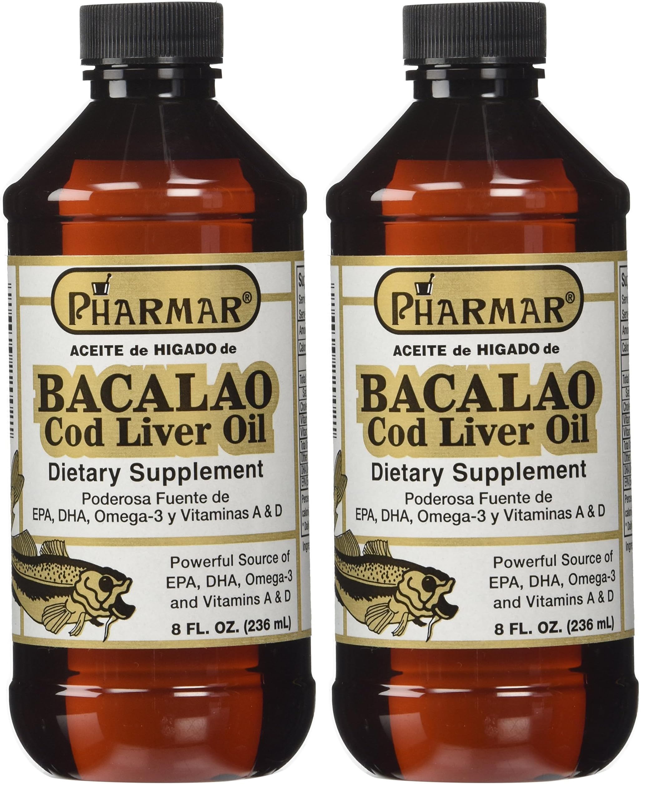 Pharmark Cod Liver Oil 8 oz Pack of 2 – Omega-3 Fish Oil Supplement